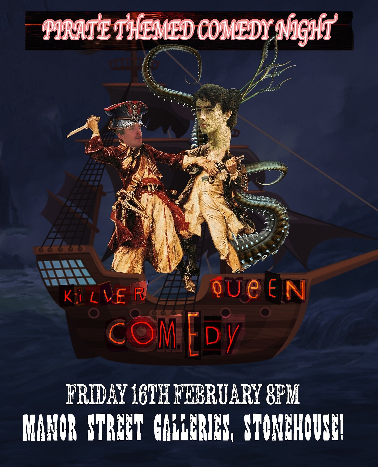 KILLER QUEEN COMEDY TAKES TO THE SEA at Manor Street Galleries