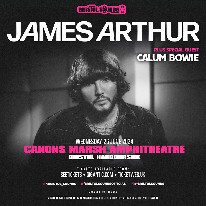 James Arthur + Calum Bowie at Canons Marsh Amphitheatre, Bristol Harbourside