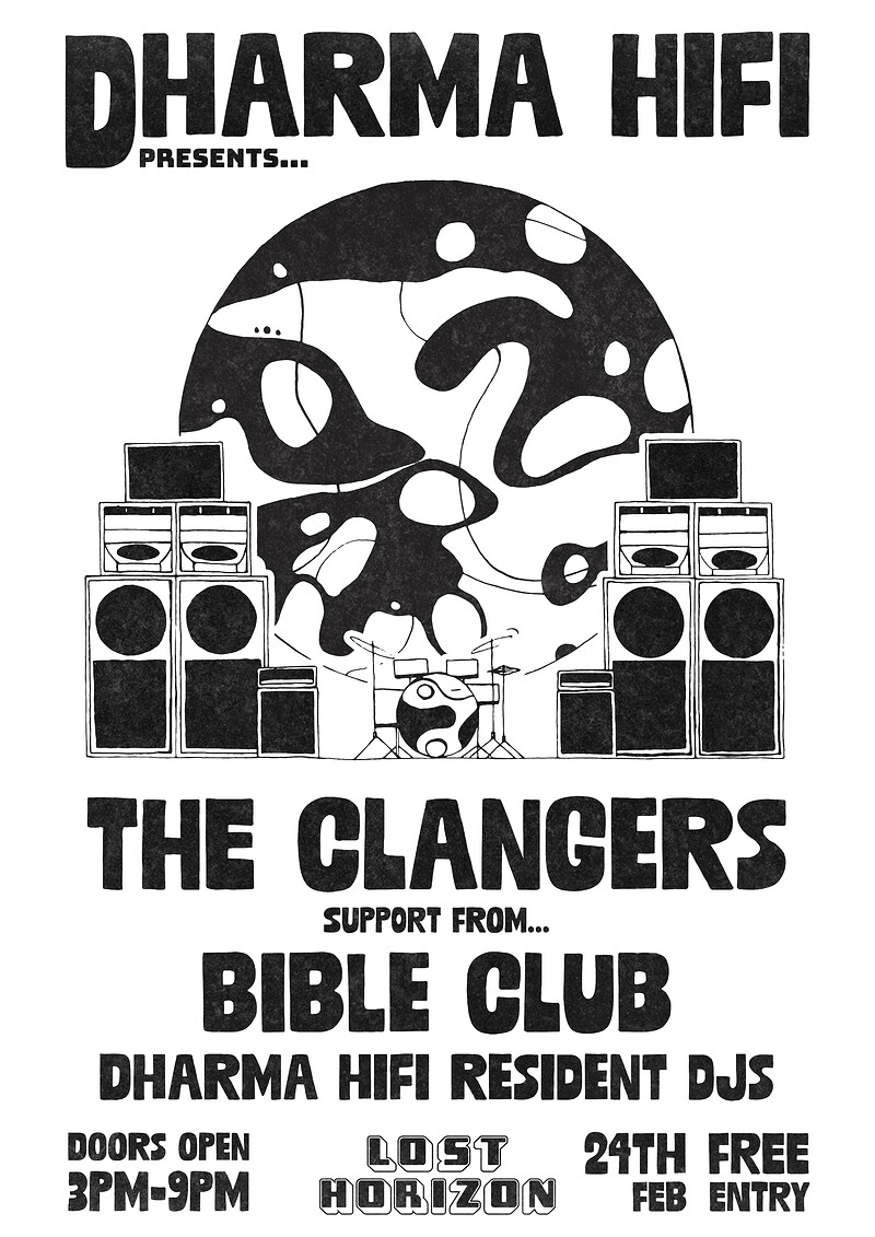 Dharma Hi Fi w/ The Clangers & Bible Club at Lost Horizon