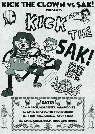 SAK + Kick The Clown + Ava + Restorative Justice at The Thunderbolt