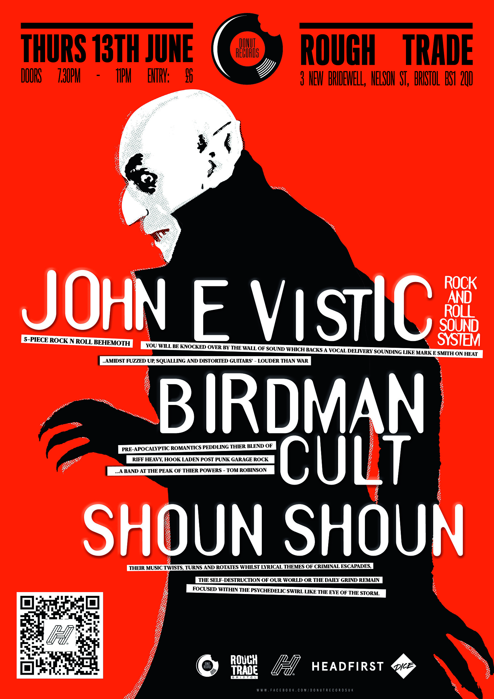 JOHN E VISTIC RNRSS / BIRDMAN CULT / SHOUN SHOUN at Rough Trade Bristol