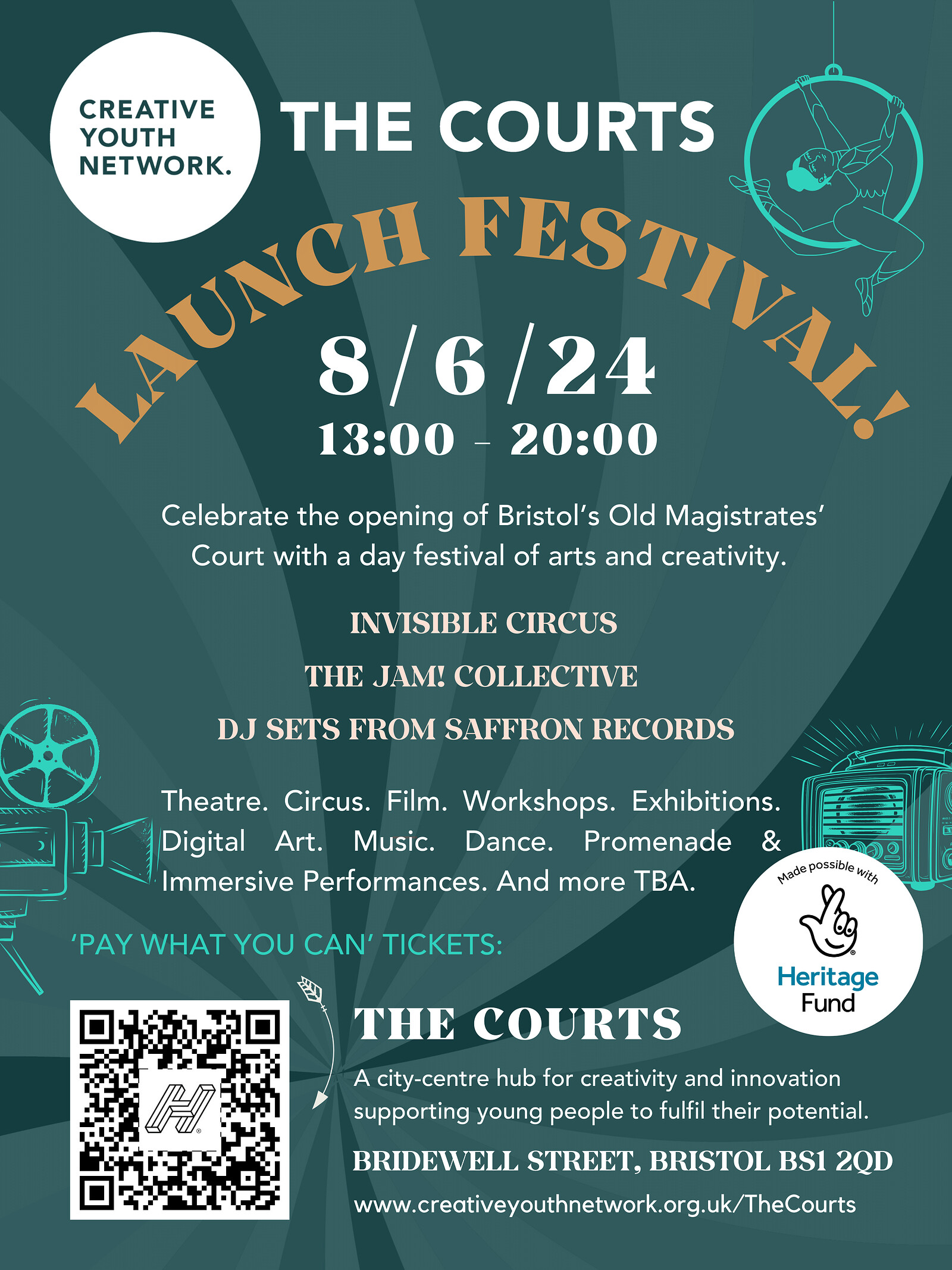 The Courts:  Launch Festival at The Courts, Bridewell St, BS1 2QD