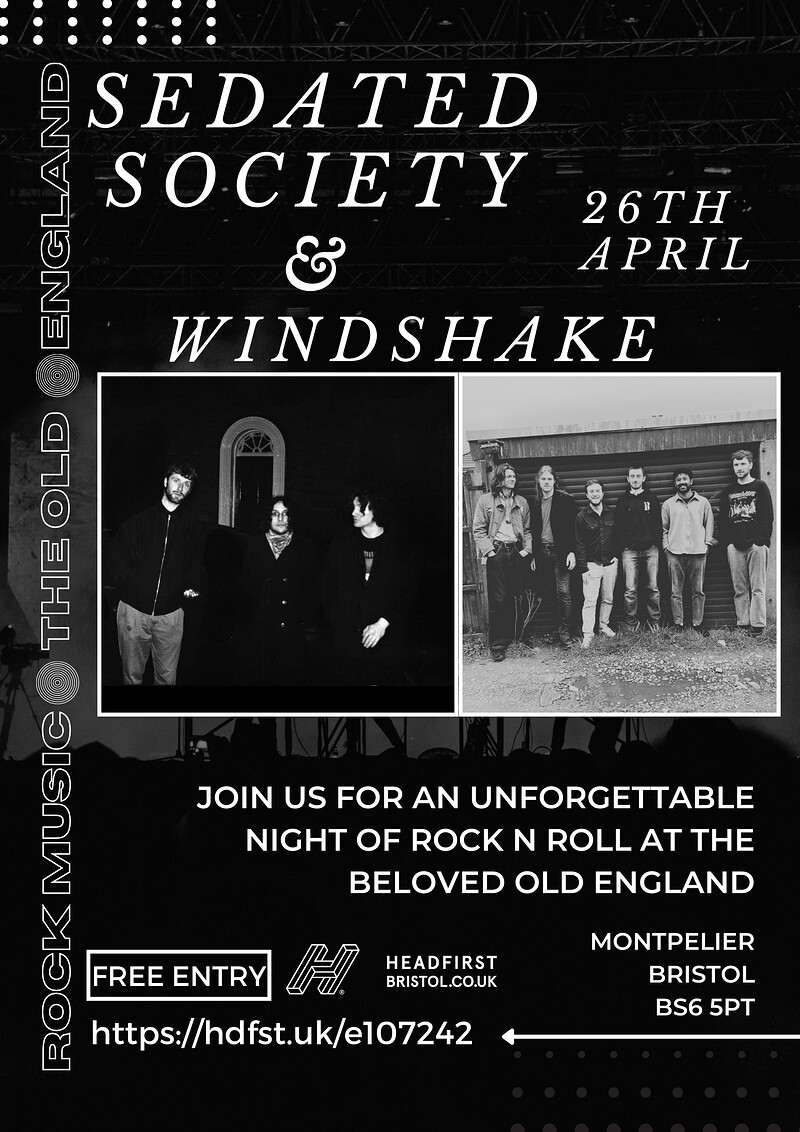 Sedated Society & Windshake at The Old England Pub