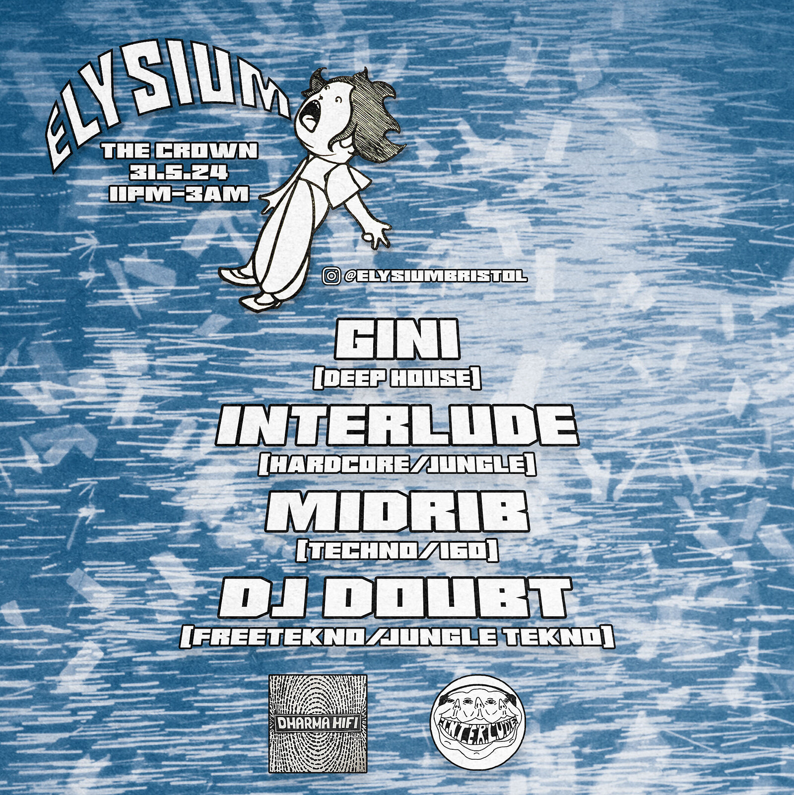 Elysium w/ Midrib, Interlude, DJ Doubt and Gini at The Crown