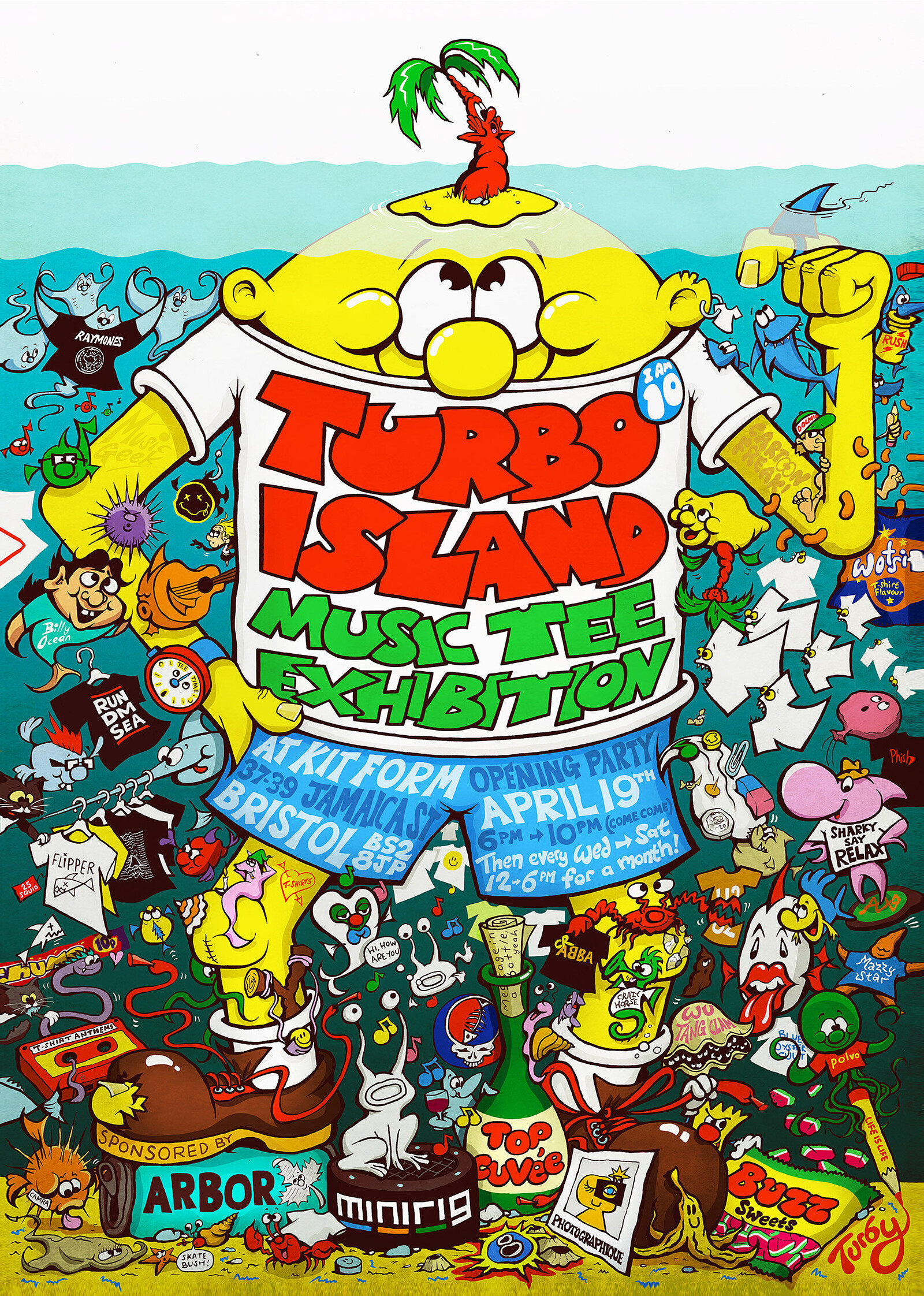 FINAL DAY of the TURBO ISLAND music tee exhibition at KIT FORM