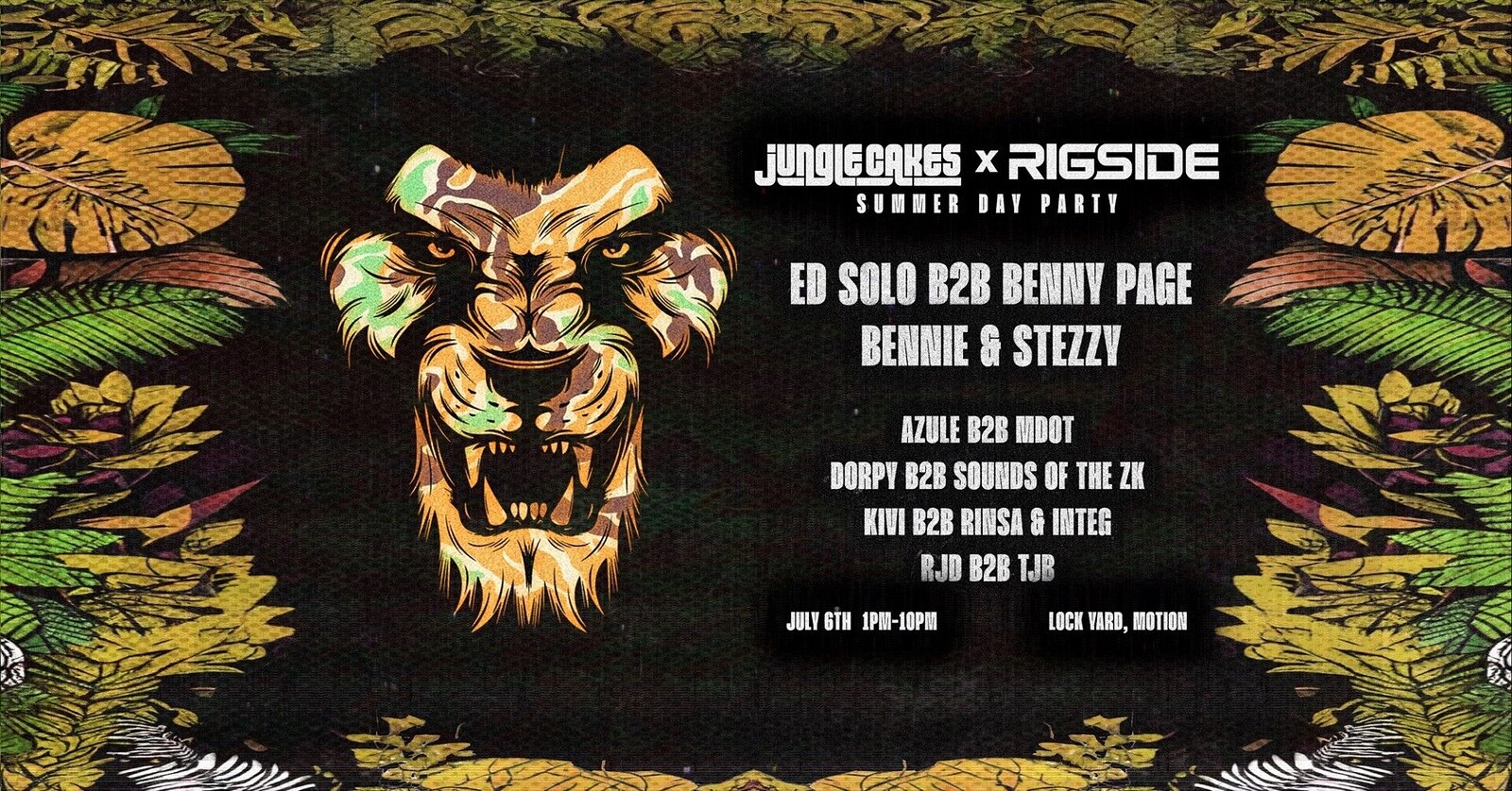JUNGLE CAKES X RIGSIDE - DAY PARTY & EUROS 2024 at Motion