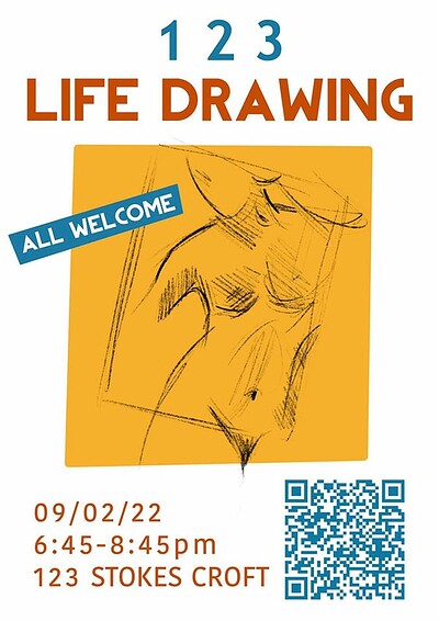 123 Life Drawing at 123 Stokes Croft, BS1 3RZ, next to Elemental Bakery