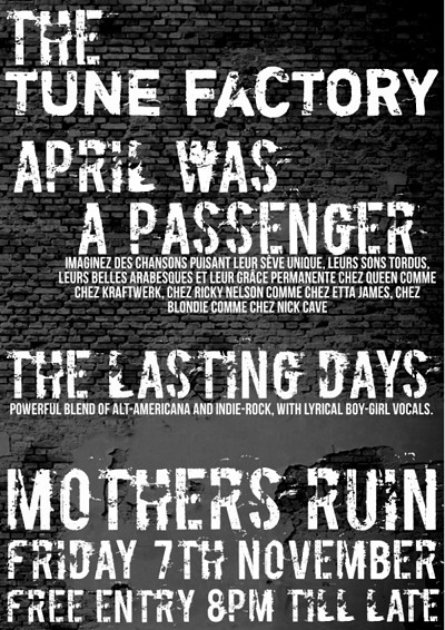 April Was A Passenger at The Mothers Ruin