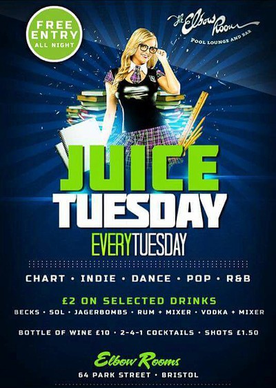 Juice Tuesday at The Elbow Room