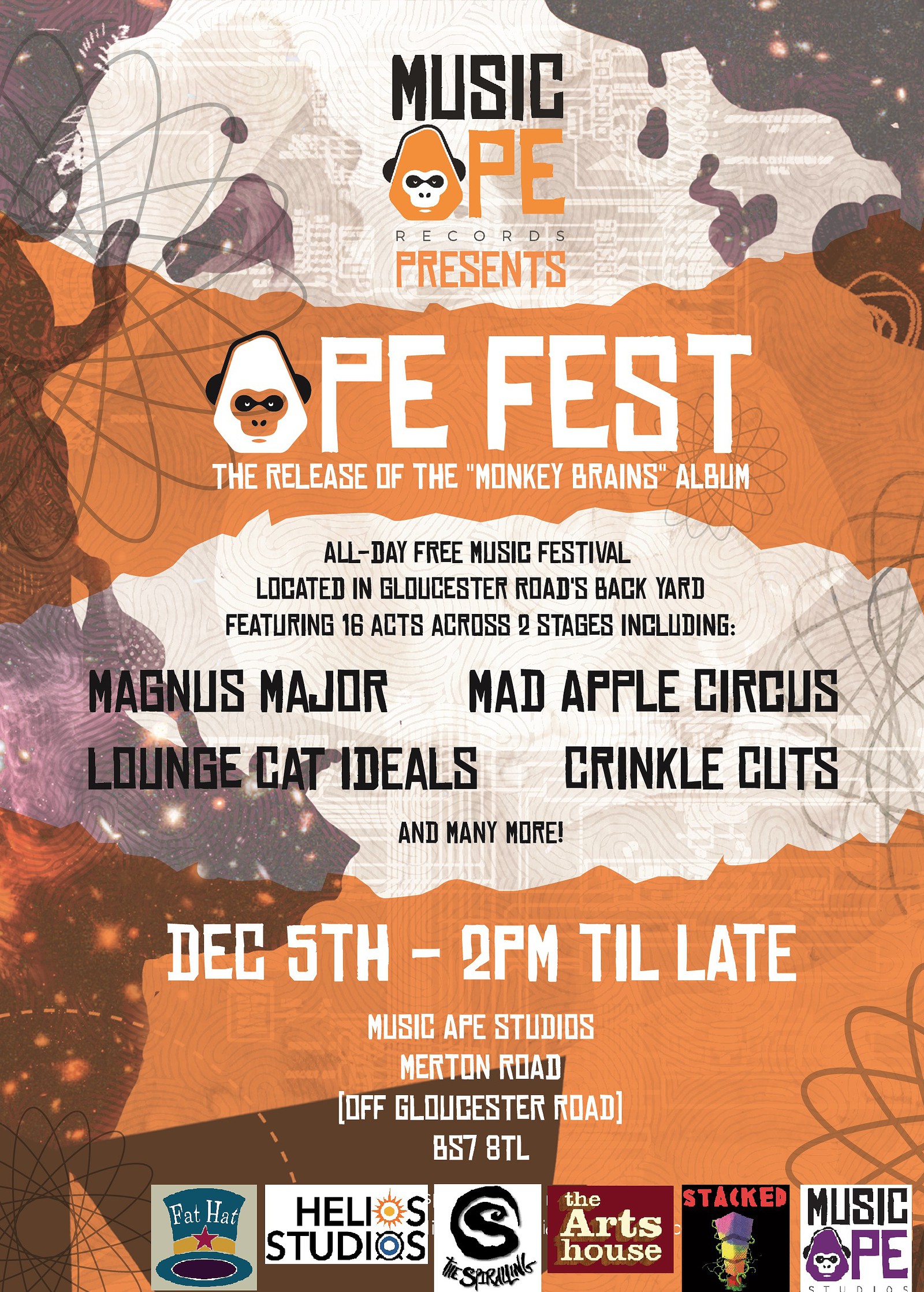 Ape Fest Free Winter Festival at Music Ape Studios