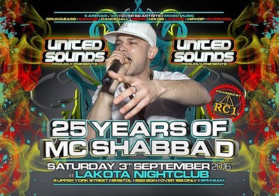 Unitedsounds Proudly Presents 25 Years of Mc Shabb at Lakota