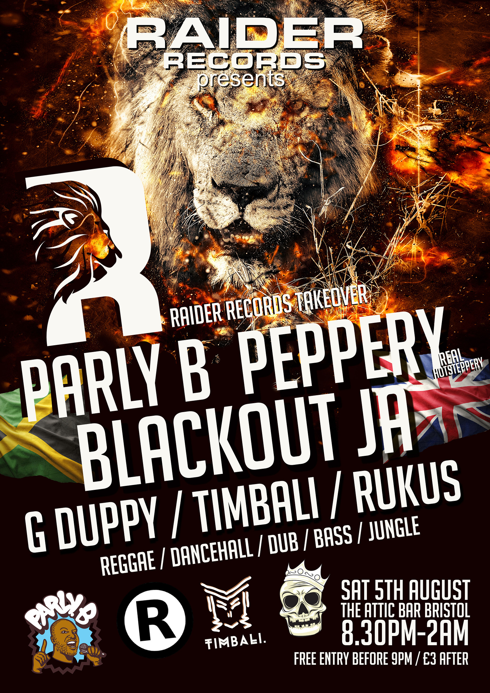 Raider Records Ft. Peppery, Parly B & Blackout JA at The Attic Bar