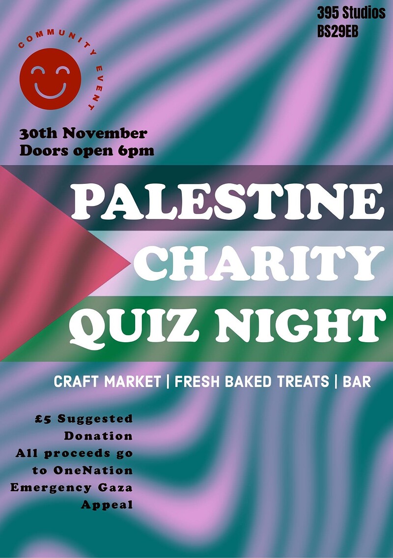 Palestine Charity Quiz Night and Craft Market at 395