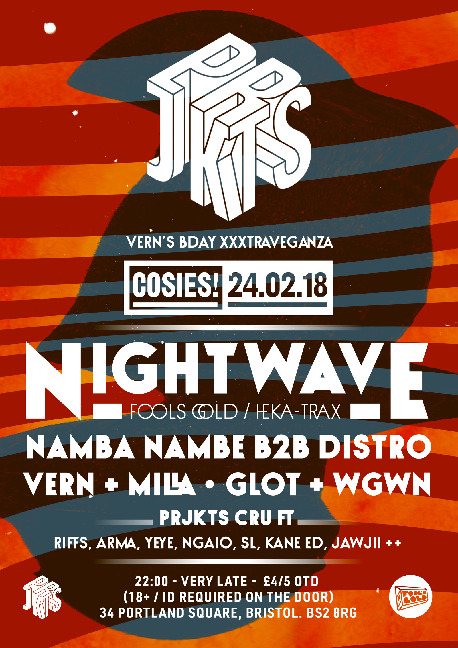 Prjkts presents ≡ Nightwave + Vern's Bday soirée at Cosies