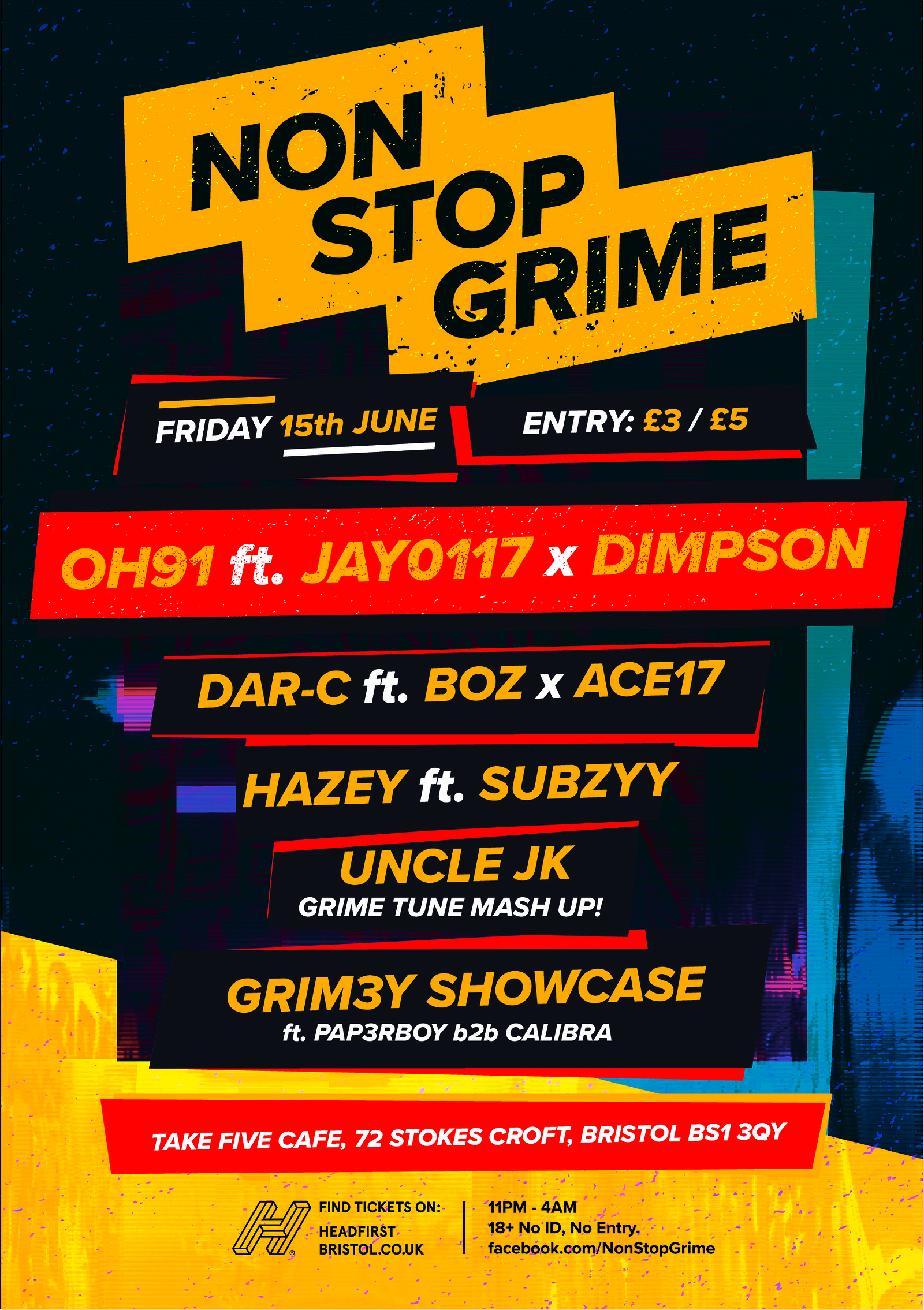 NonStopGrime presents: Oh91 ft Jay0117 x Dimpson at Take Five Cafe