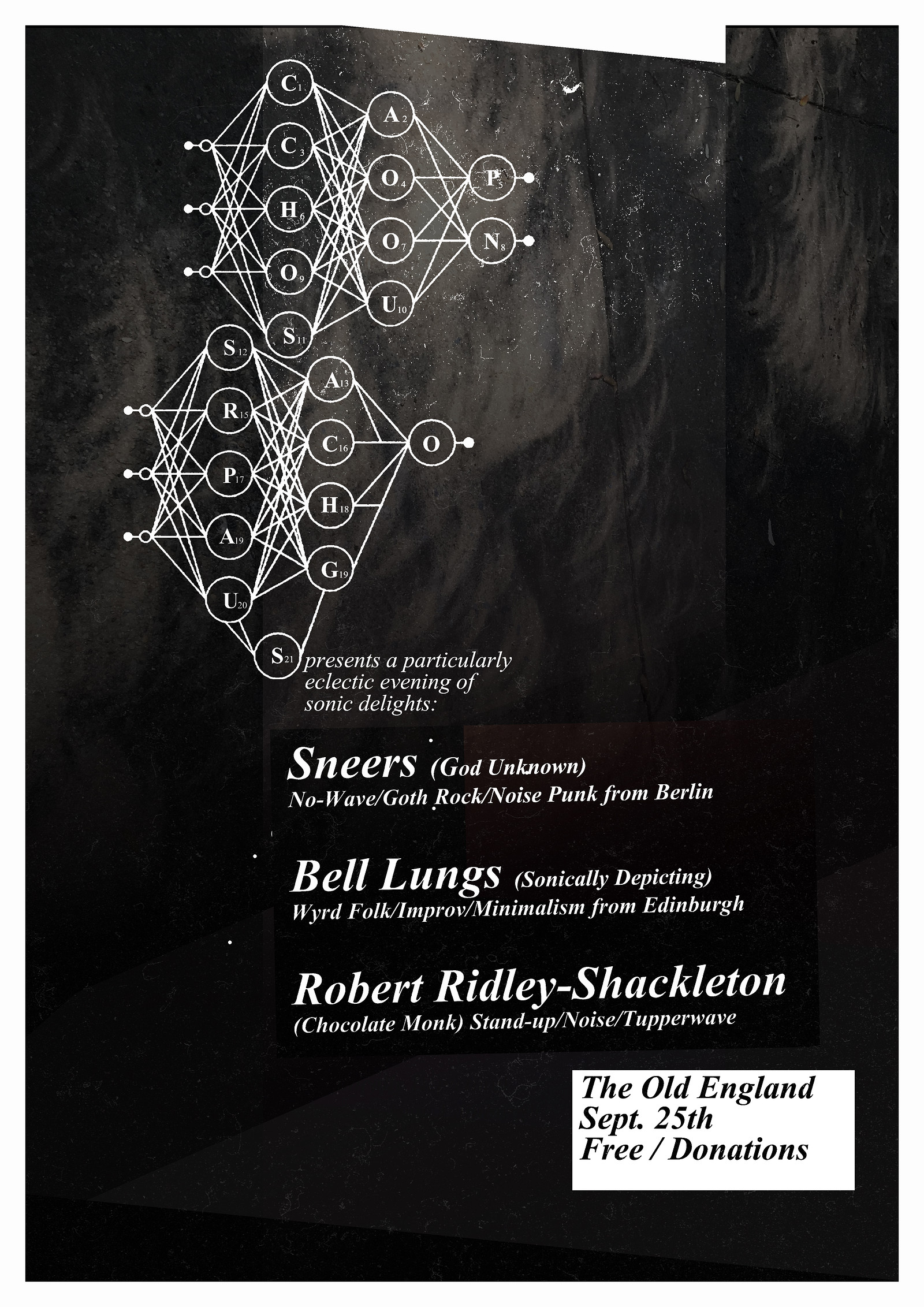 Sneers, Bell Lungs & Robert Ridley-Shackleton at The Old England Pub