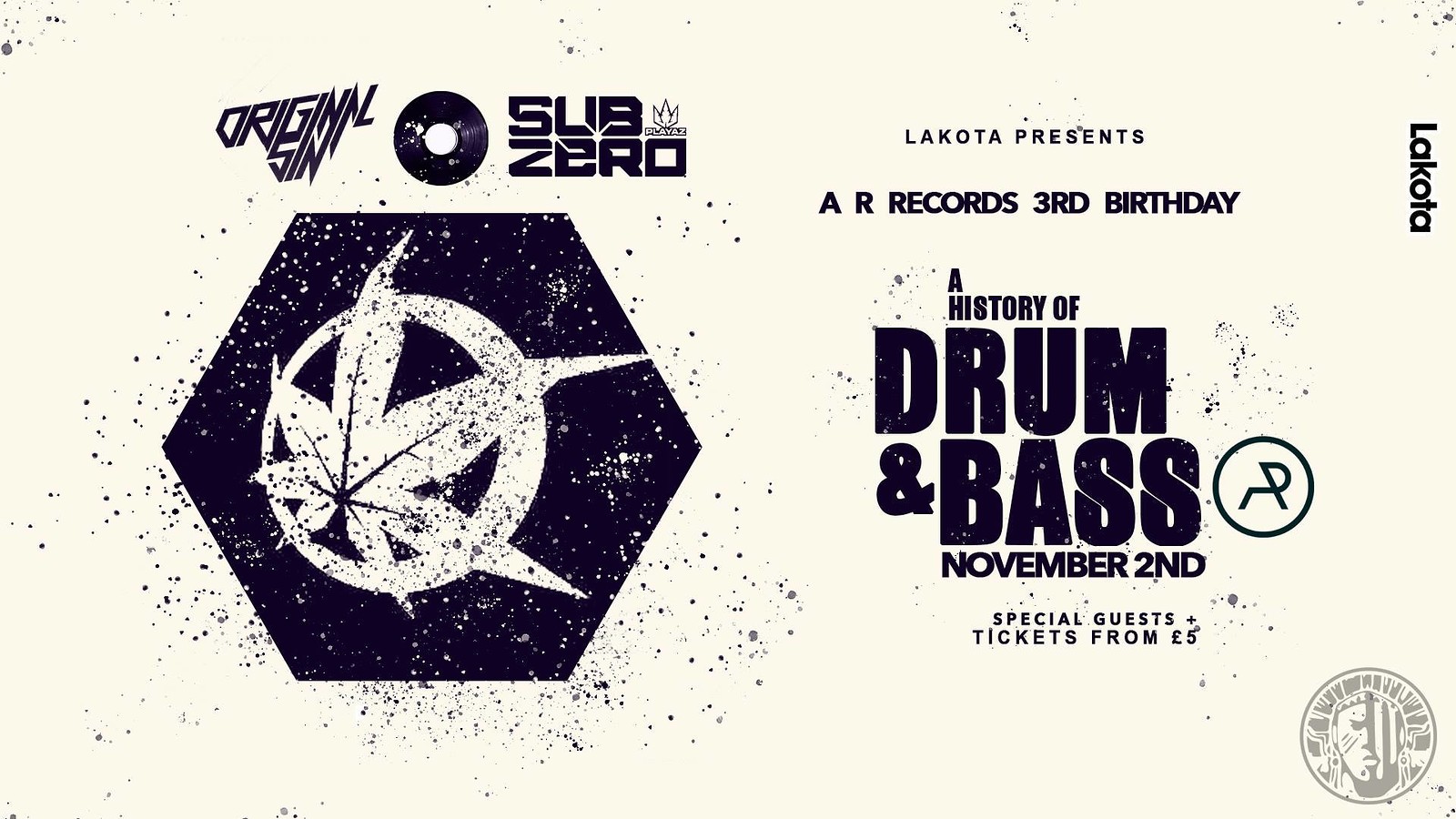 History of Drum & Bass X A R Records // G Dub £1 e at Lakota