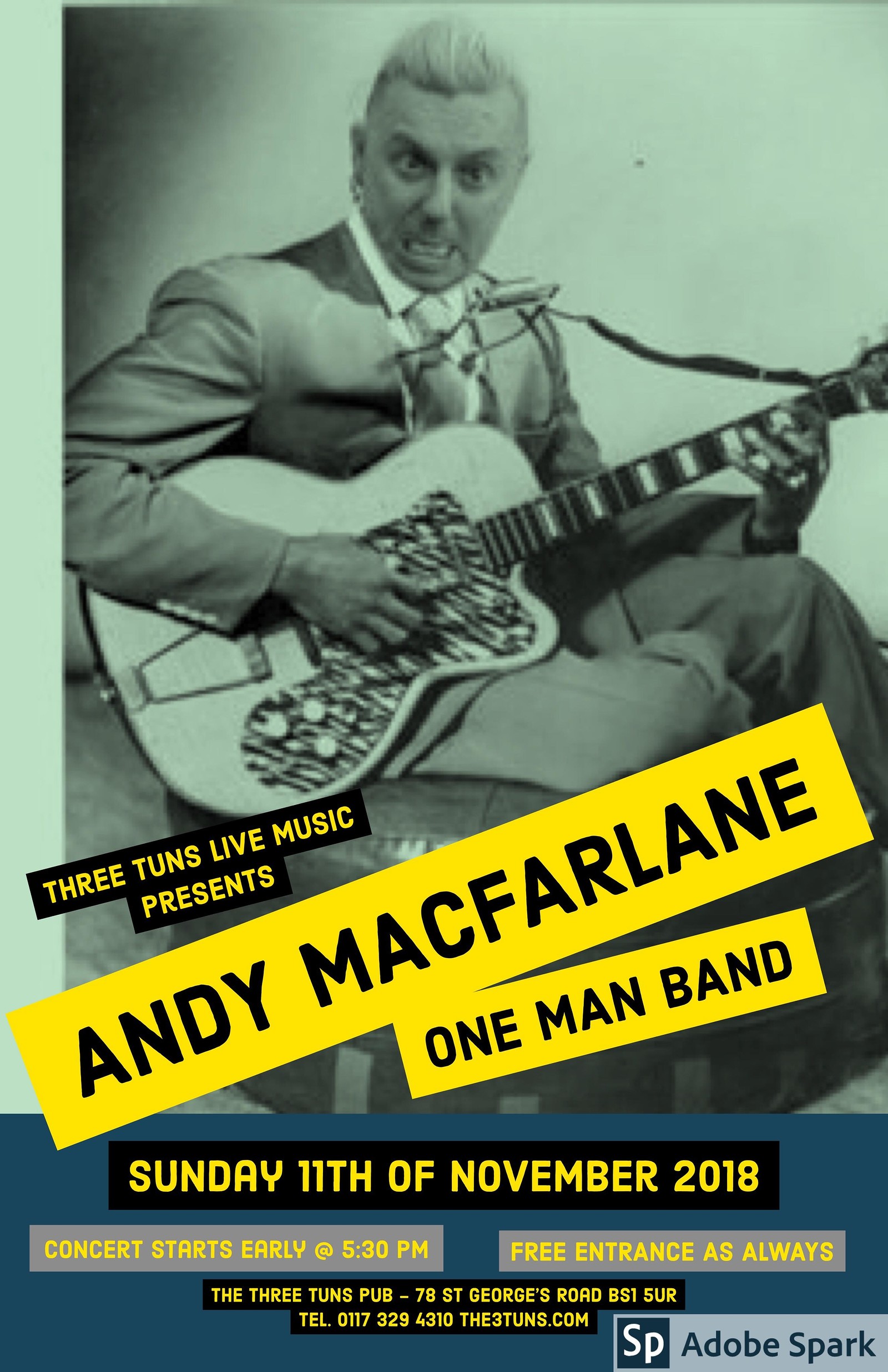 Pure Rock 'n Roll with Andy Macfarlane at The Three Tuns