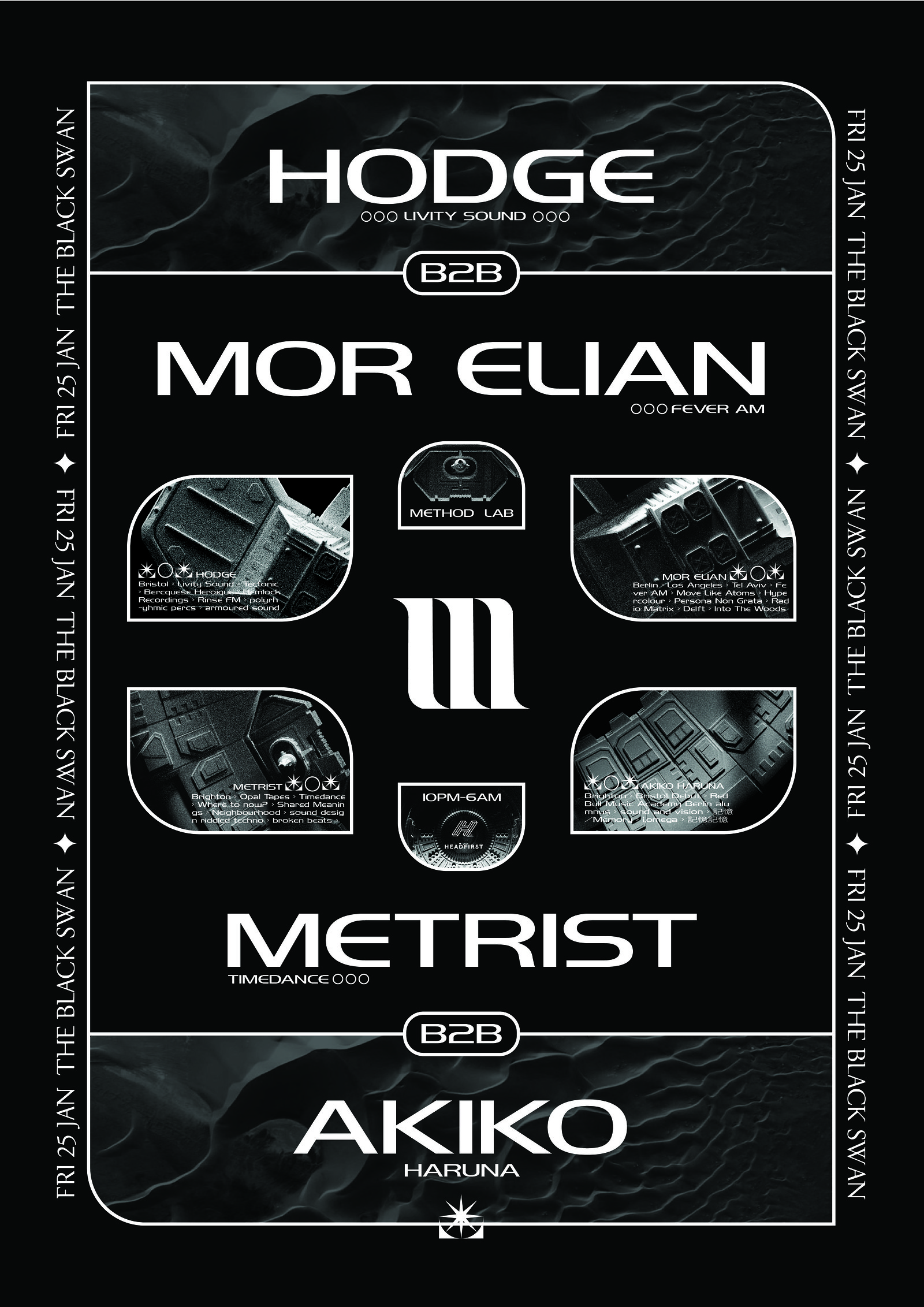 Method Lab Present: Mor Elian b2b Hodge + more at The Black Swan