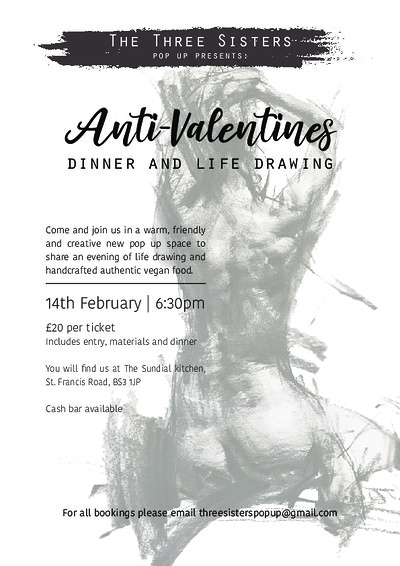Anti-Valentines Dinner and Life Drawing Pop Up at Sundial Kitchen, Bedminster