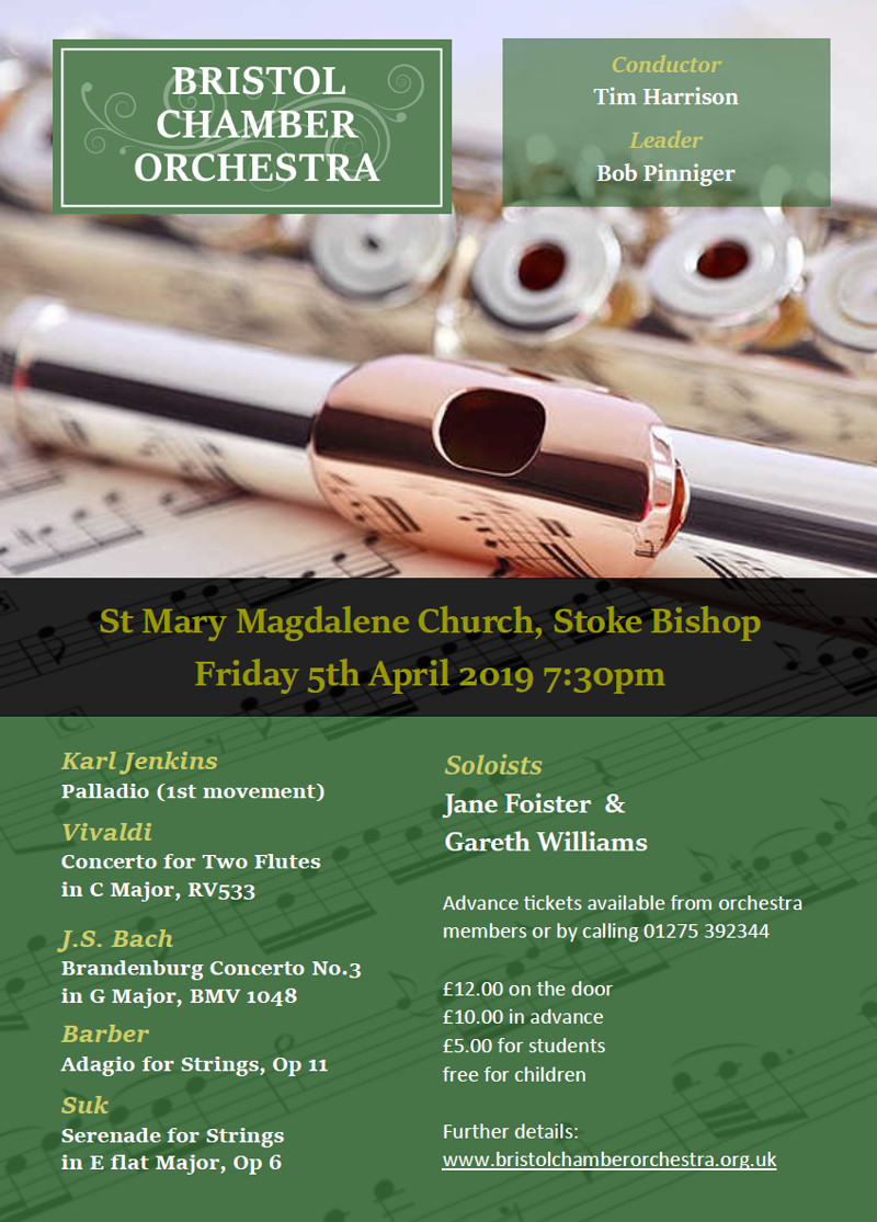 Bristol Chamber Orchestra Spring Concert at St. Mary Magdalene Church, Stoke Bishop