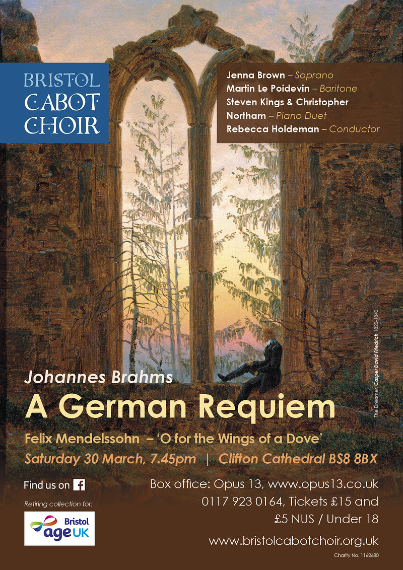 Bristol Cabot Choir - A German Requiem at Clifton Cathedral, Clifton Park  BS8 3BX