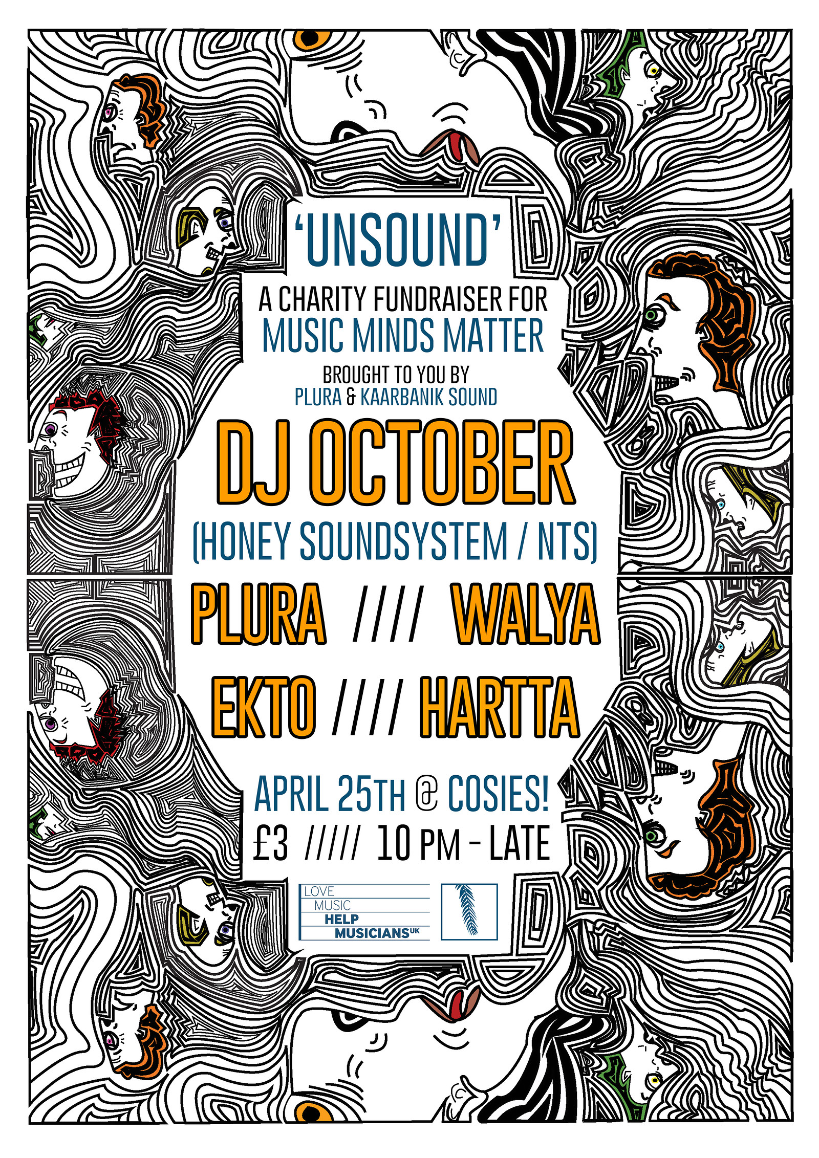 Unsound: charity fundraiser w/ DJ October & more at Cosies