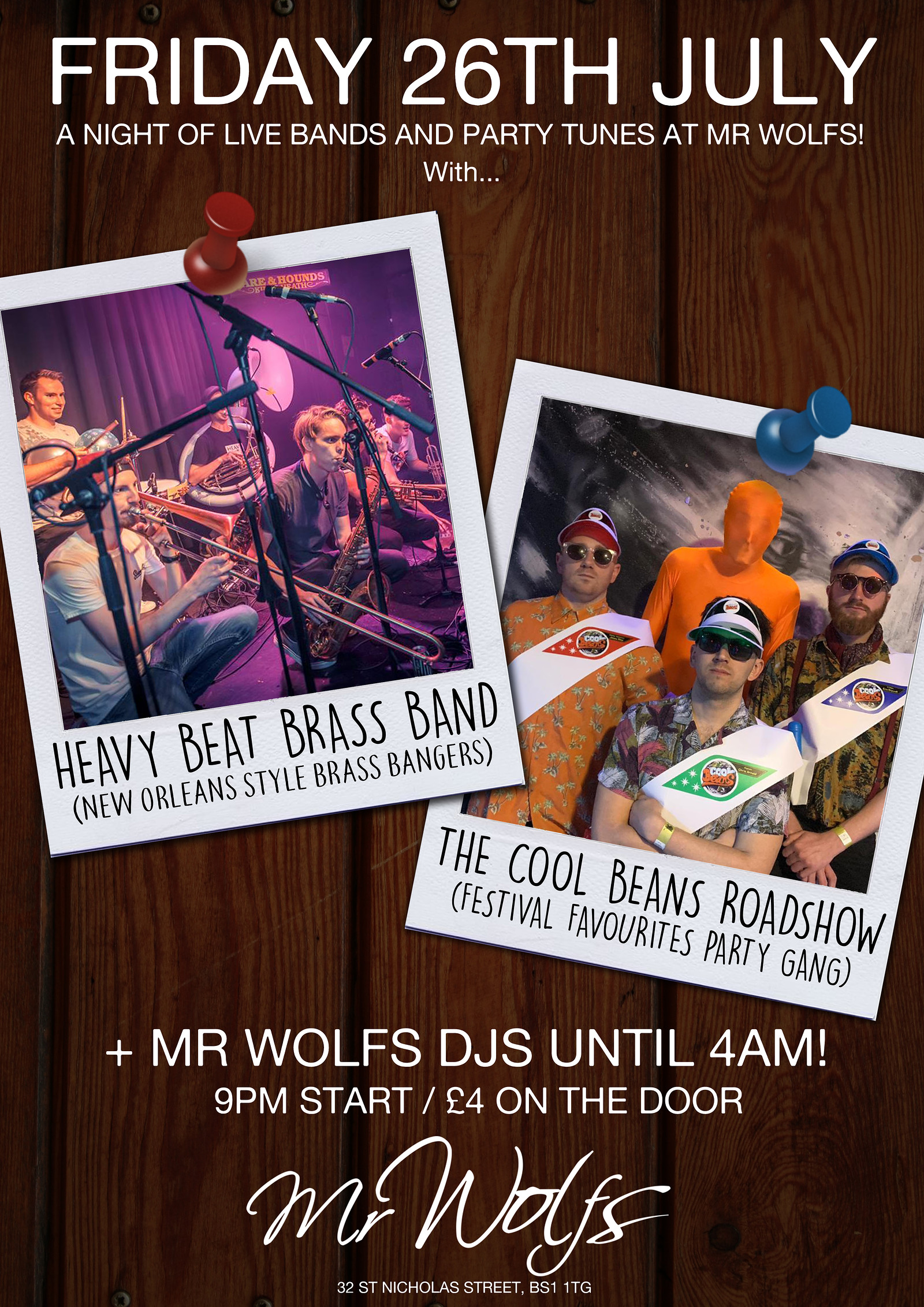 Heavy Beat Brass Band & The Cool Beans Roadshow at Mr Wolfs