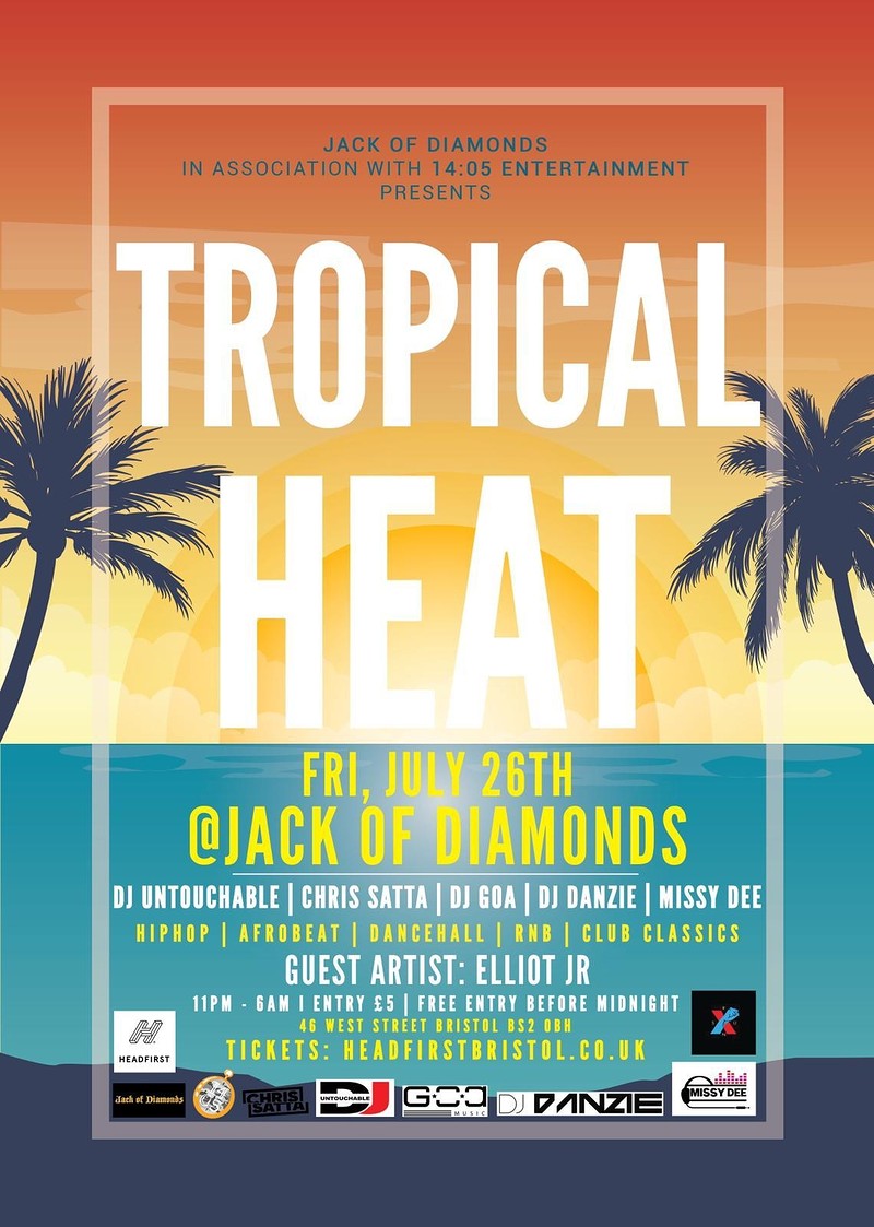 Tropical Heat - Free Entry B4 Midnight at Jack Of Diamonds