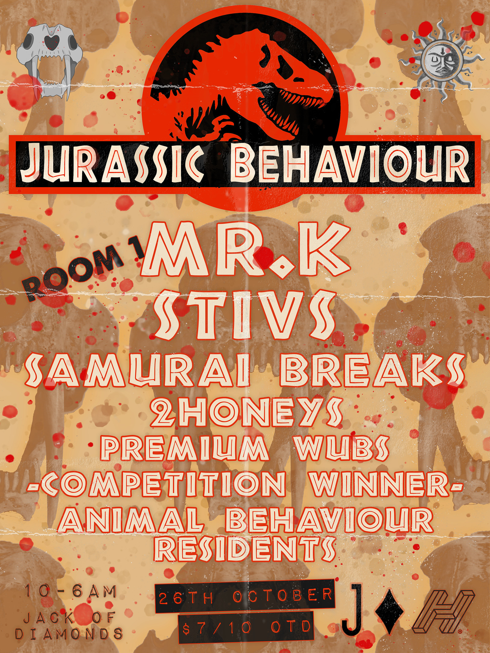 Jurassic Behaviour w. Mr.k/ Stivs / Samurai Breaks at Jack Of Diamonds