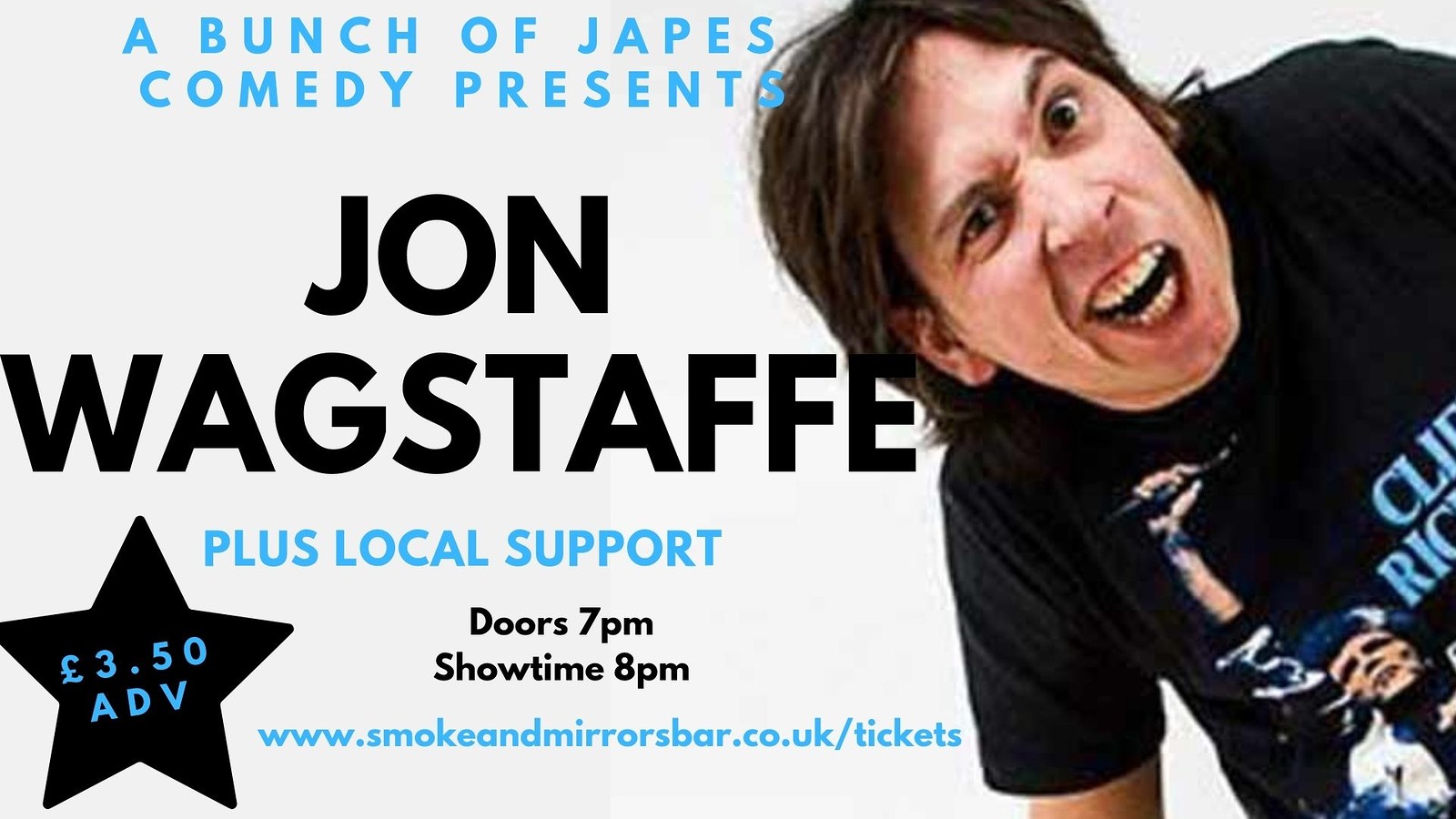 Stand-Up Comedy New Material with Jon Wagstaffe at Smoke & Mirrors