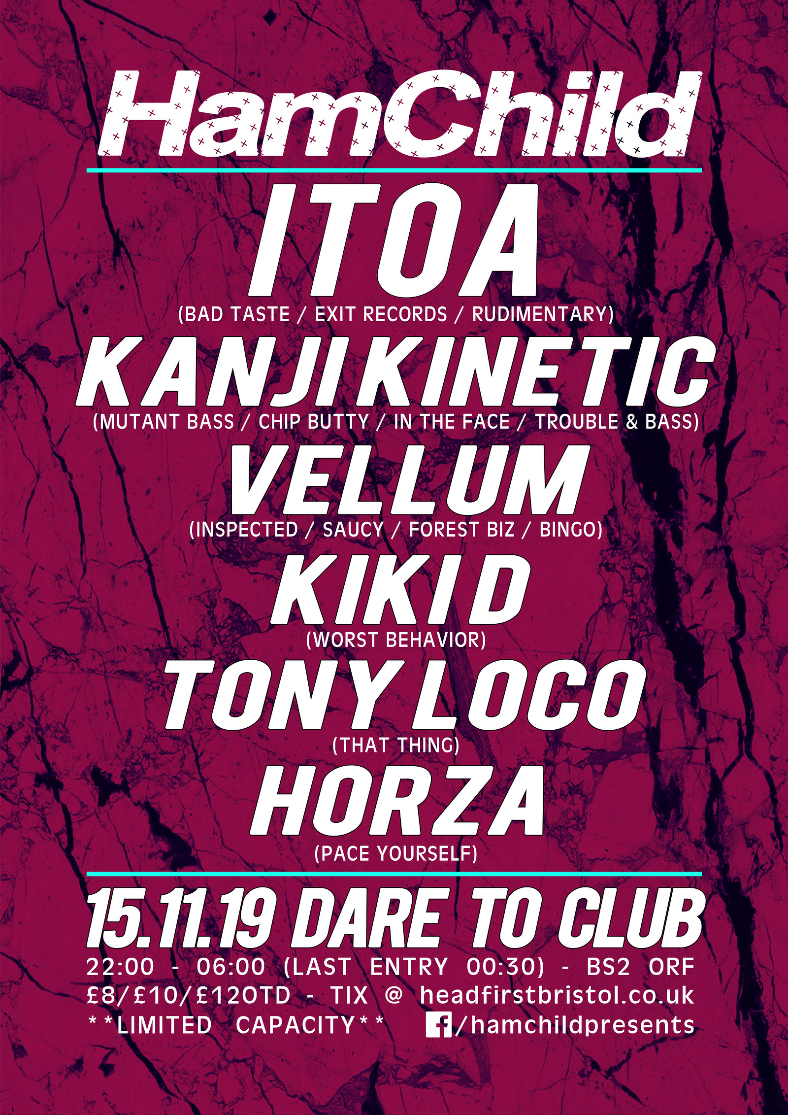 HamChild presents: Itoa, Kanji Kinetic, Vellum at Dare to Club