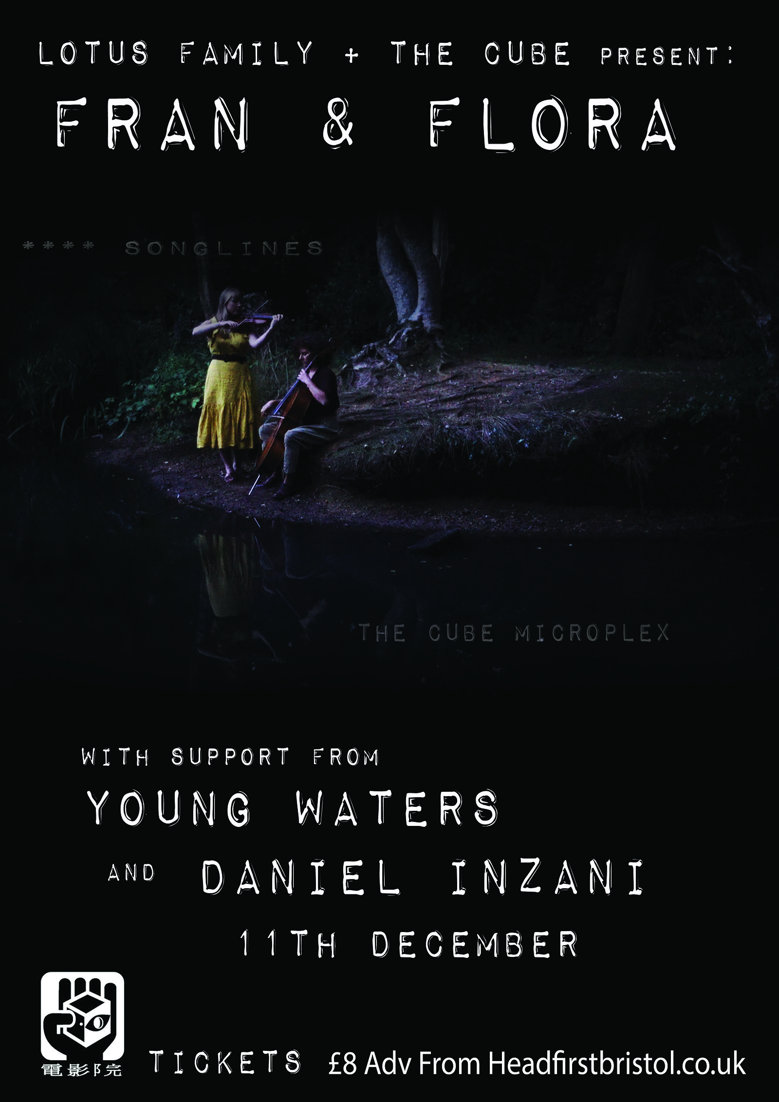 Fran & Flora / Young Waters / Daniel Inzani at The Cube