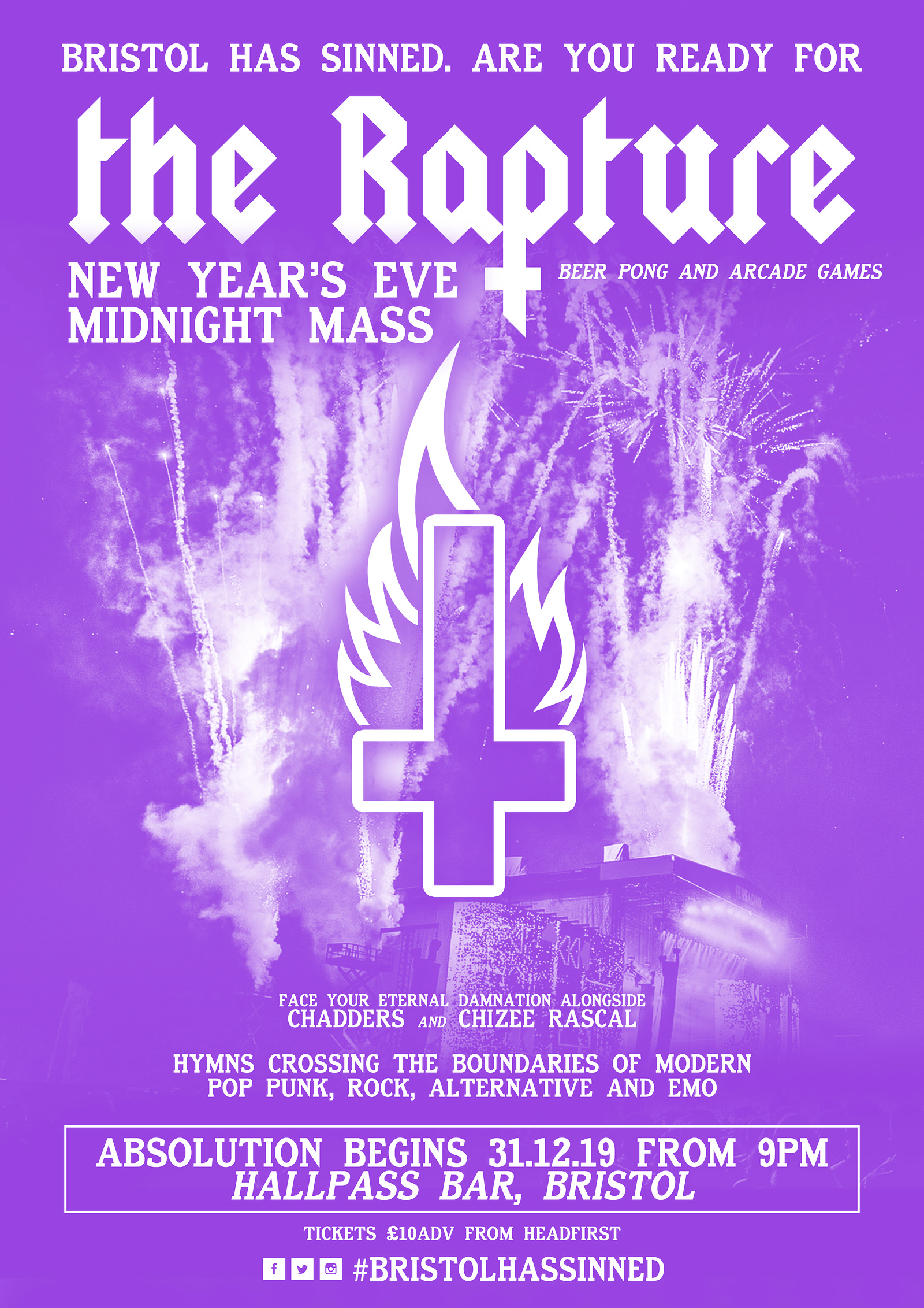 ✞ The Rapture - NYE Midnight Mass ✞ at Hallpass Bar, Bristol