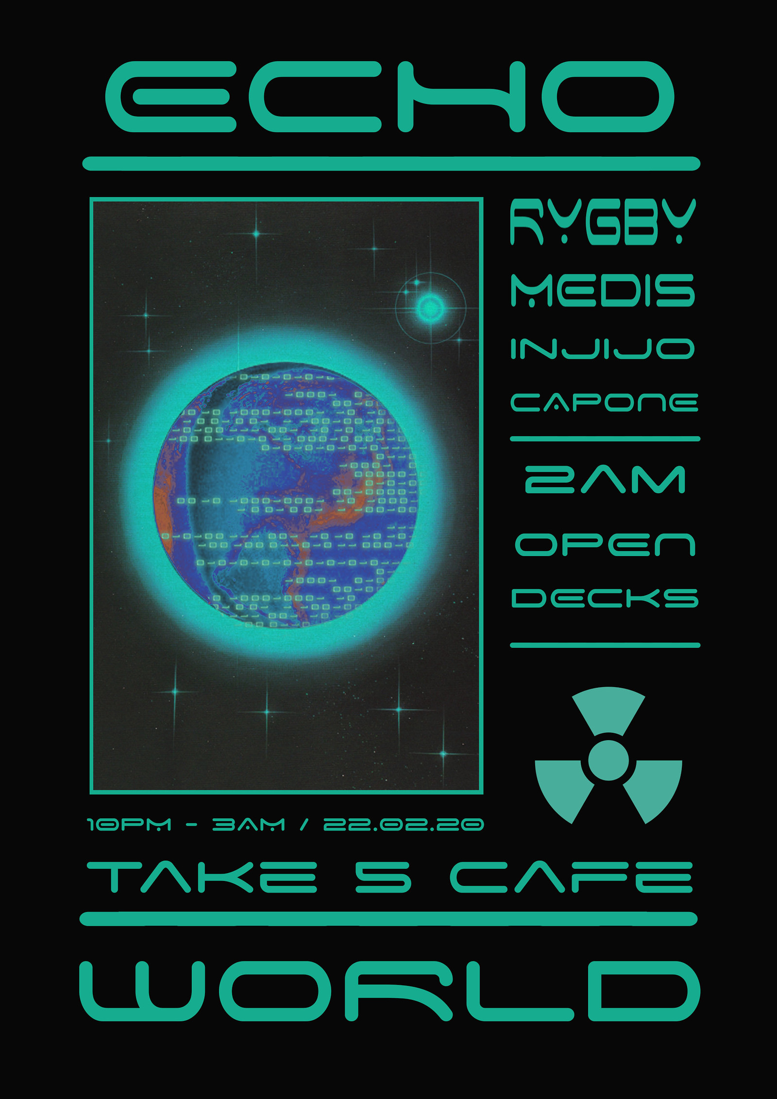 Echo World Presents: Rygby / Medis / Injijo / Capo at Take Five Cafe