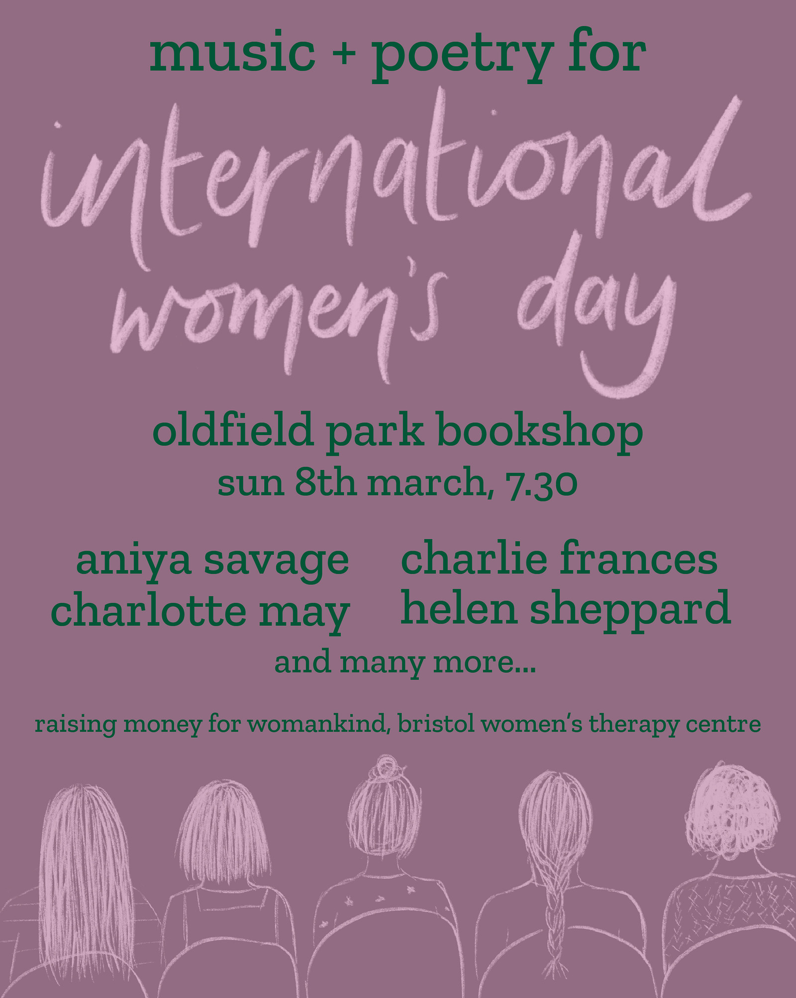 Music + Poetry for International Women's Day at Oldfield Park Bookshop
