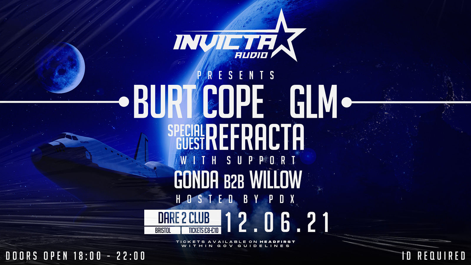 Invicta Presents: GLM, Burt Cope, Refracta at Dare to Club