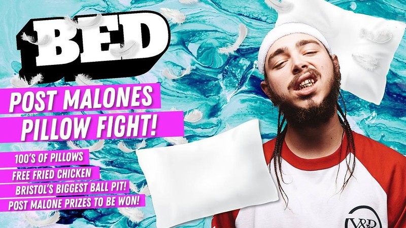 BED: Post Malone's Pillow Fight Party at Gravity