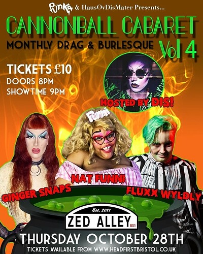 Cannonball Cabaret Vol 4. **RESCHEDULED** at Zed Alley