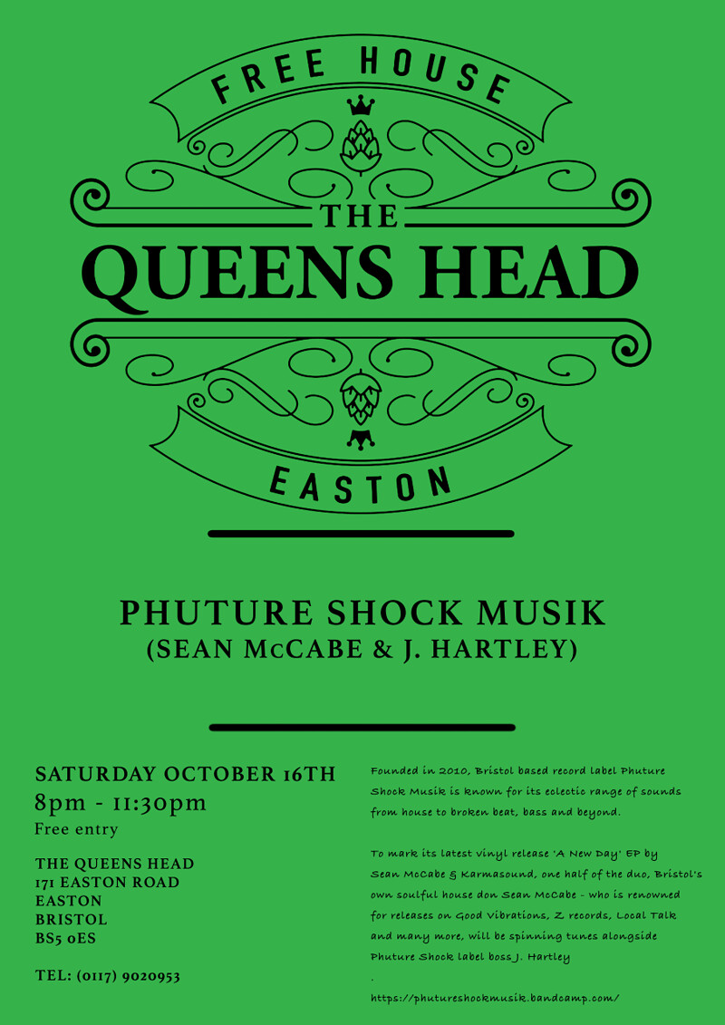 Phuture Shock Musik w/ Sean McCabe & J. Hartley at Queens Head Easton