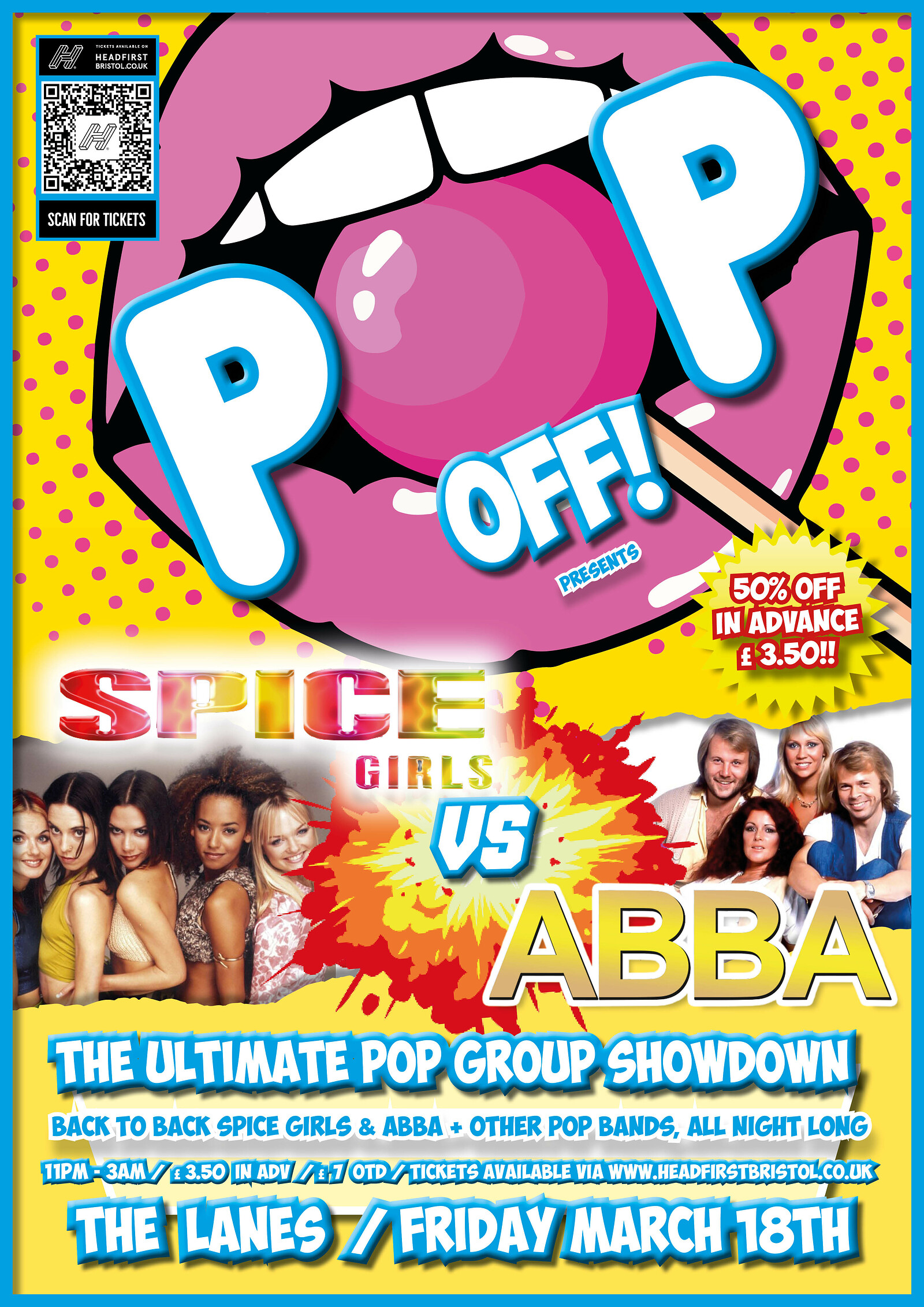 Pop-Off Presents : Spice Girls Vs Abba at The Lanes
