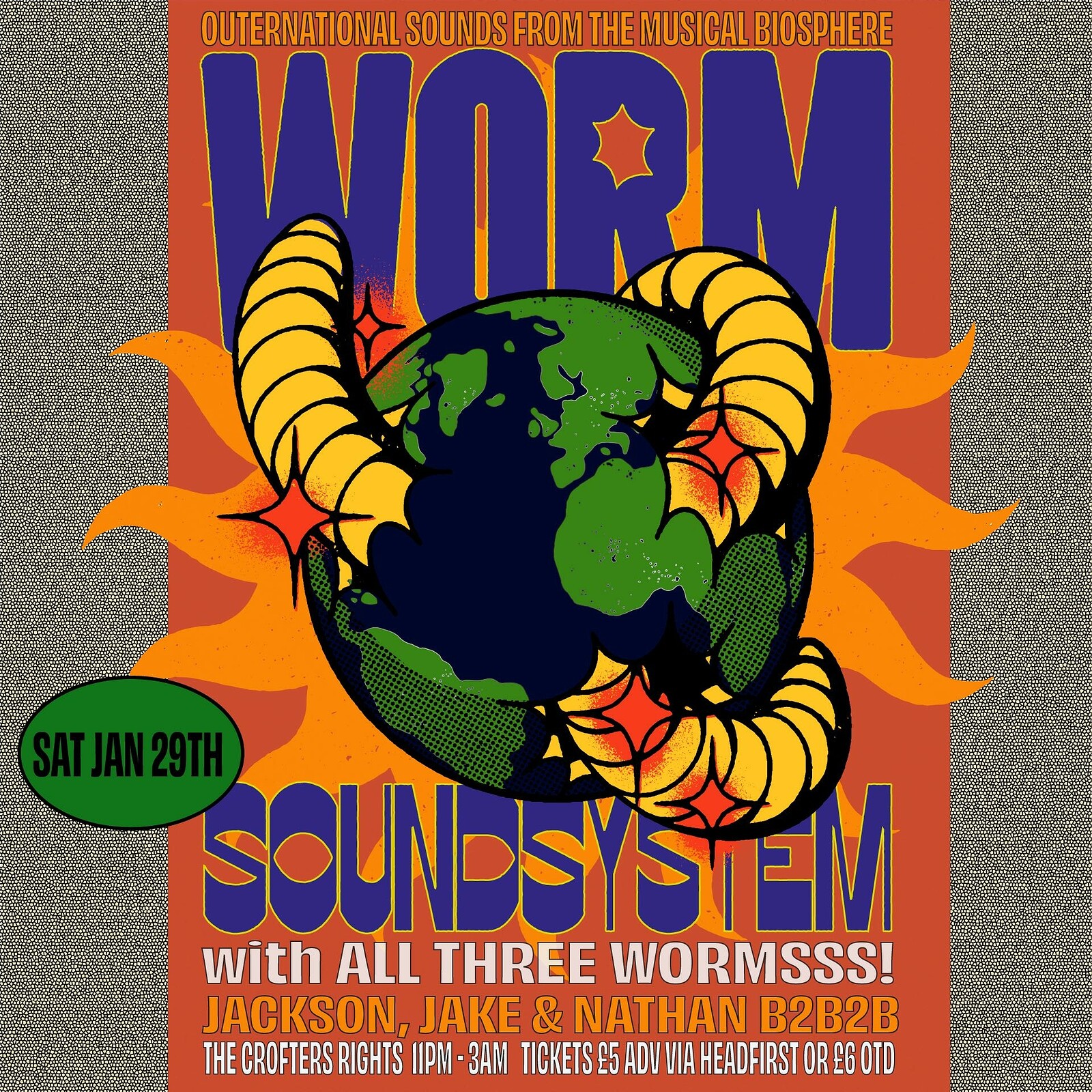 Worm Soundsystem - ALL THREE WORMS B2B2B at Crofters Rights