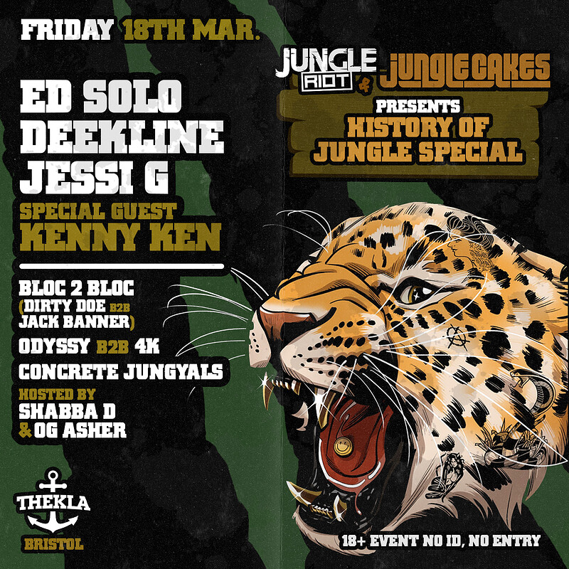 Jungle Riot presents: Jungle Cakes History special at Thekla