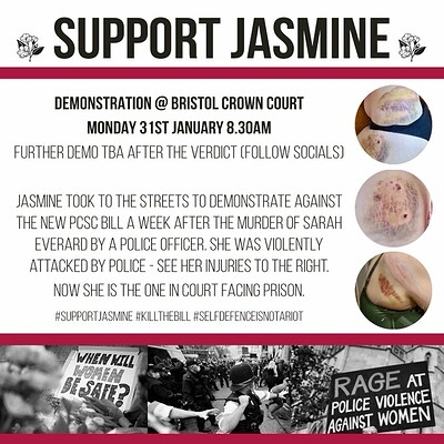 Support Jasmine - Kill The Bill Trial Demo at Outside Bristol Crown Court
