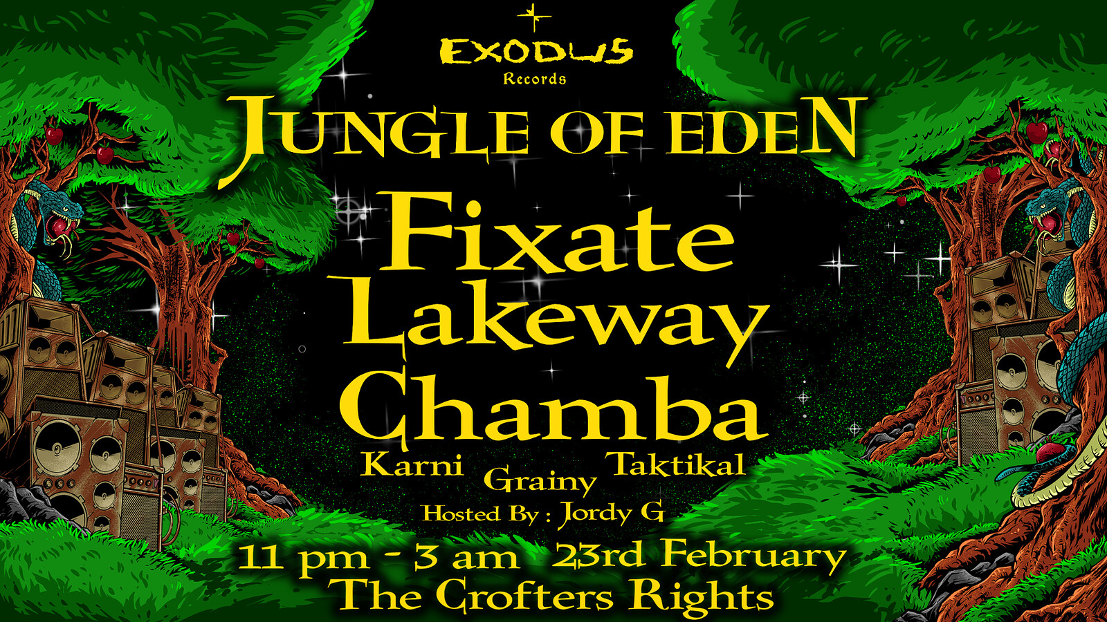 Jungle Of Eden - Fixate, Lakeway & Chamba at Crofters Rights