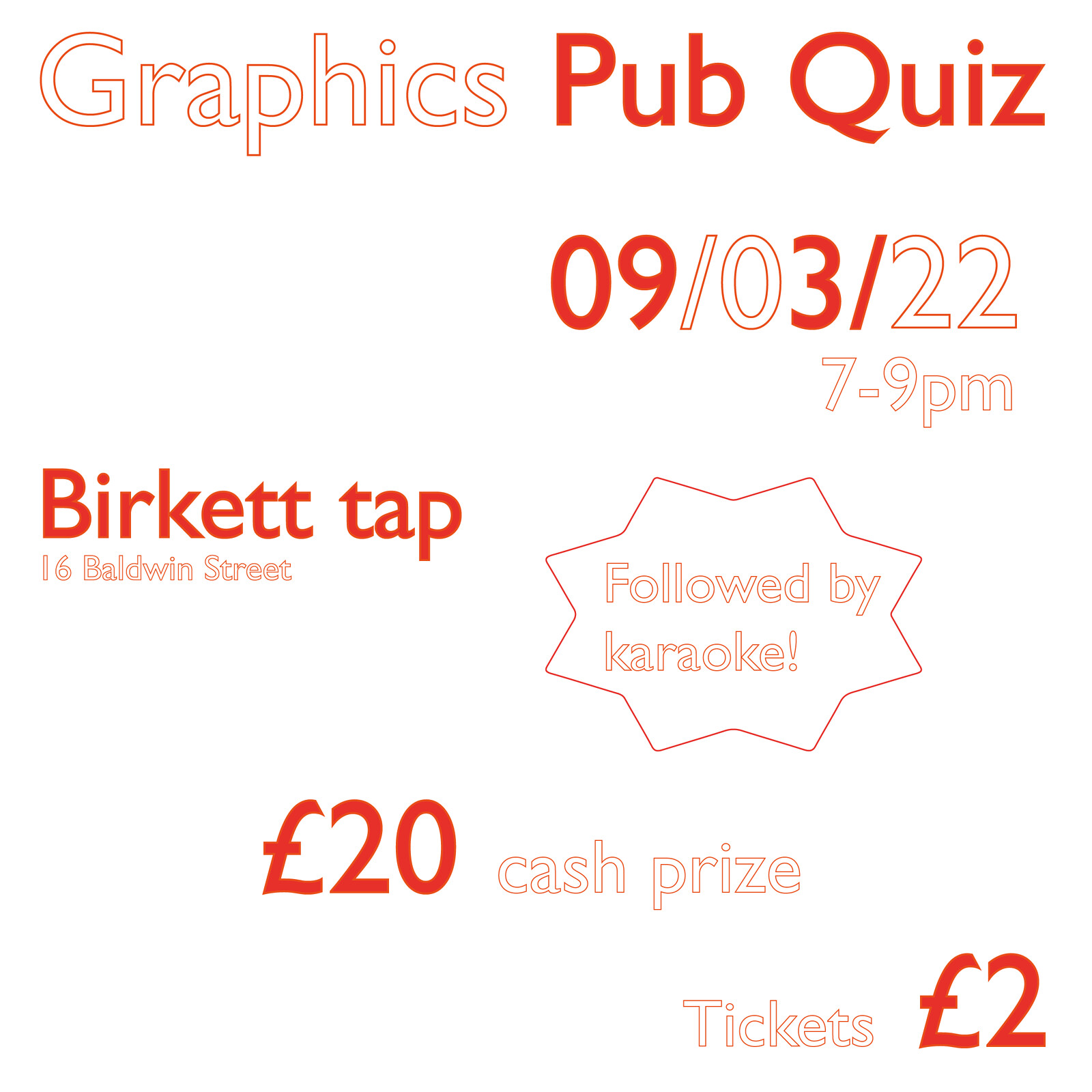 Graphics Pub Quiz at Birkett tap