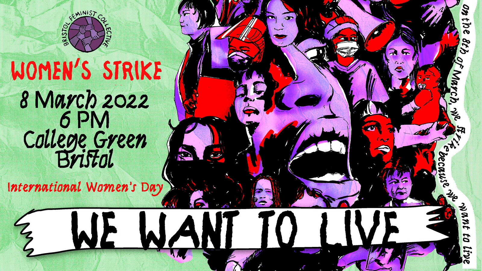 International Women's Day Bristol Strike at College Green