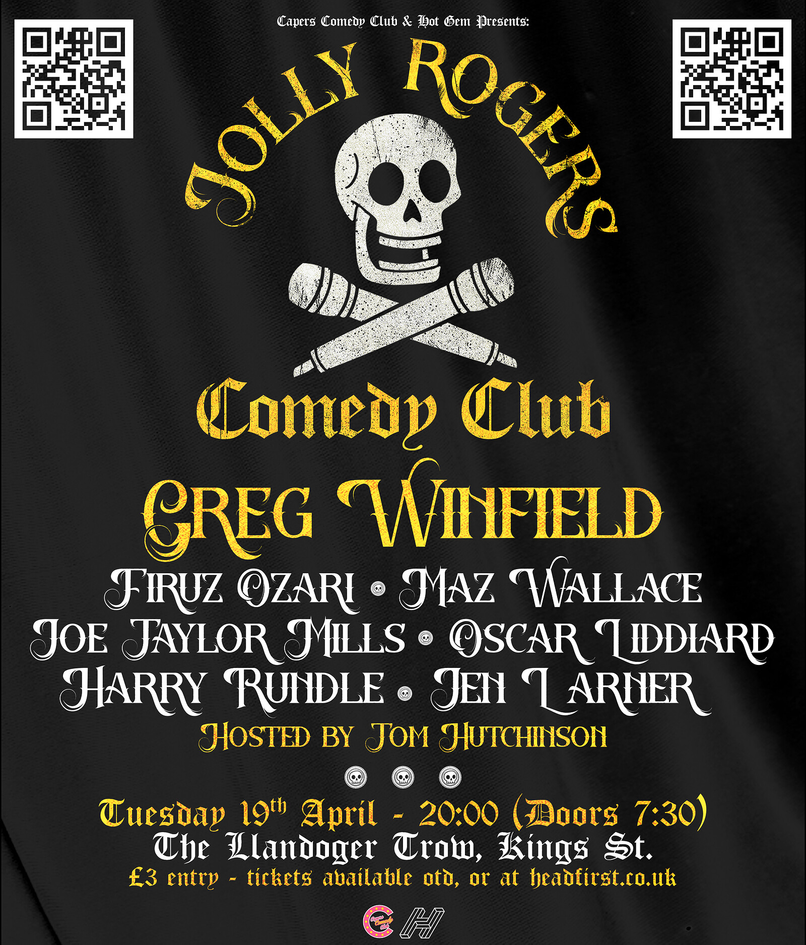 Capers Comedy Club: Jolly Rogers - Greg Winfield at Llandoger Trow