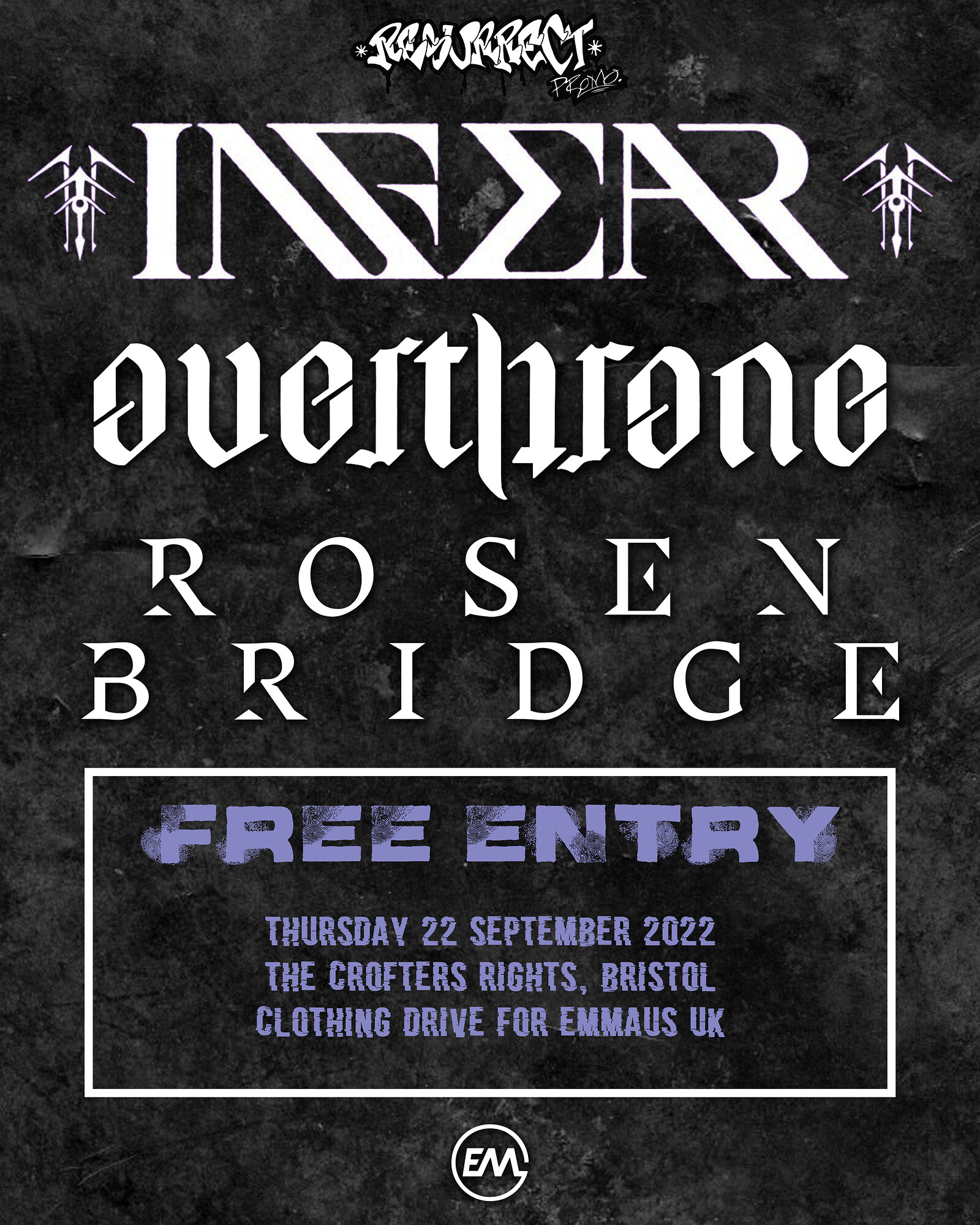 In Fear, Overthrone & Rosen Bridge at Crofters Rights