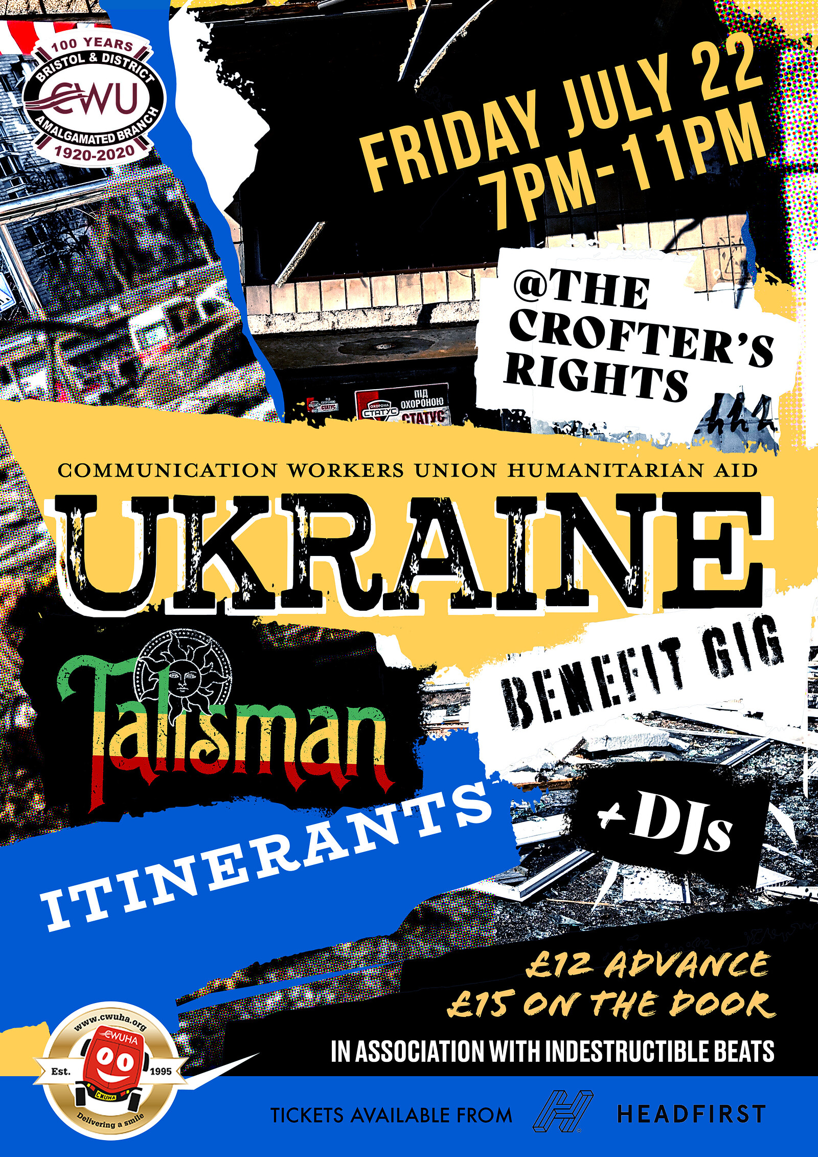 CWU Ukraine Benefit Gig, with Talisman/Itinerants at Crofters Rights